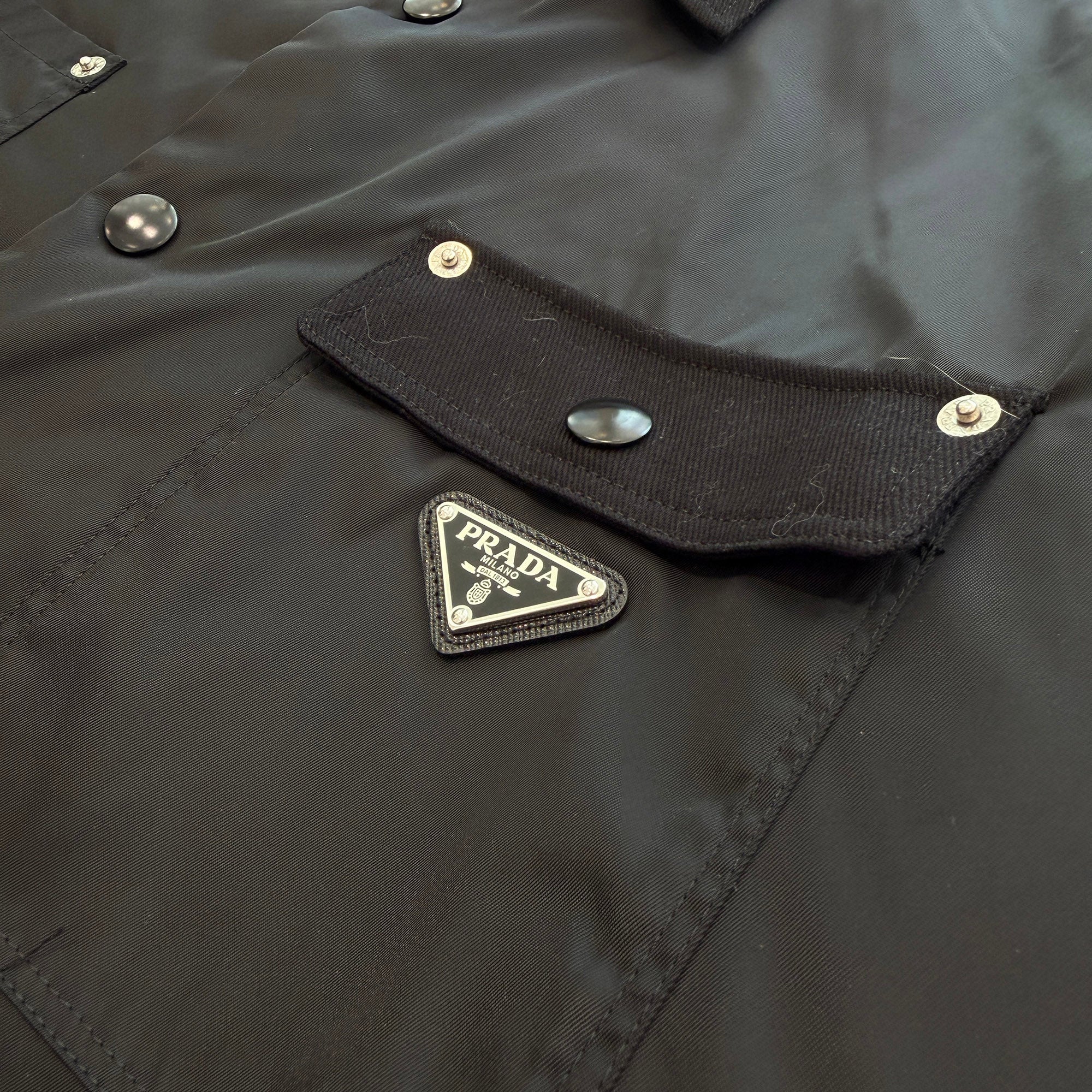 PRADA 2024AW Triangle Logo Plate Re-Nylon Shirt Jacket SC796M S000 1WQ8 Size L プラダ トライアングルロゴプレート リナイロン シャツジャケット サイズL