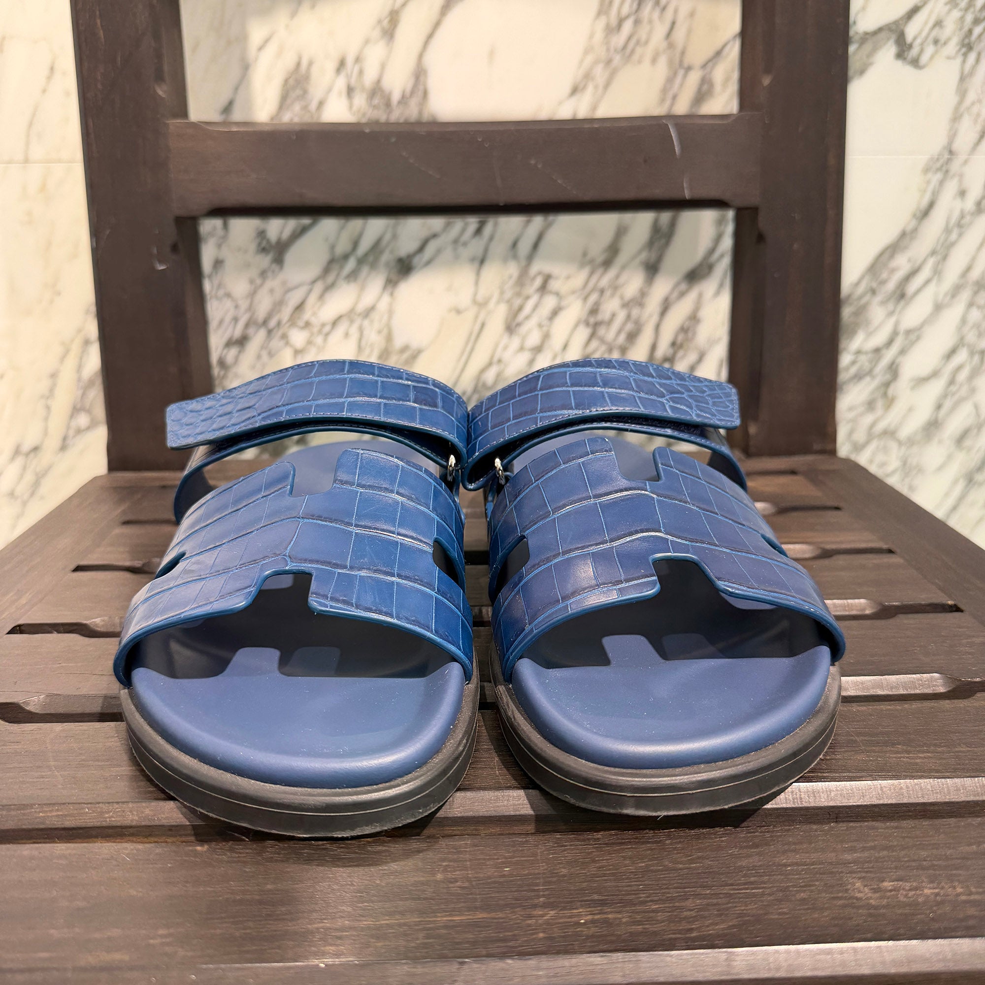 HERMES Crocodile Leather Sandales "Femme Chypre" Size 40 エルメス クロコダイルレザー サンダル "シプレ" サイズ40