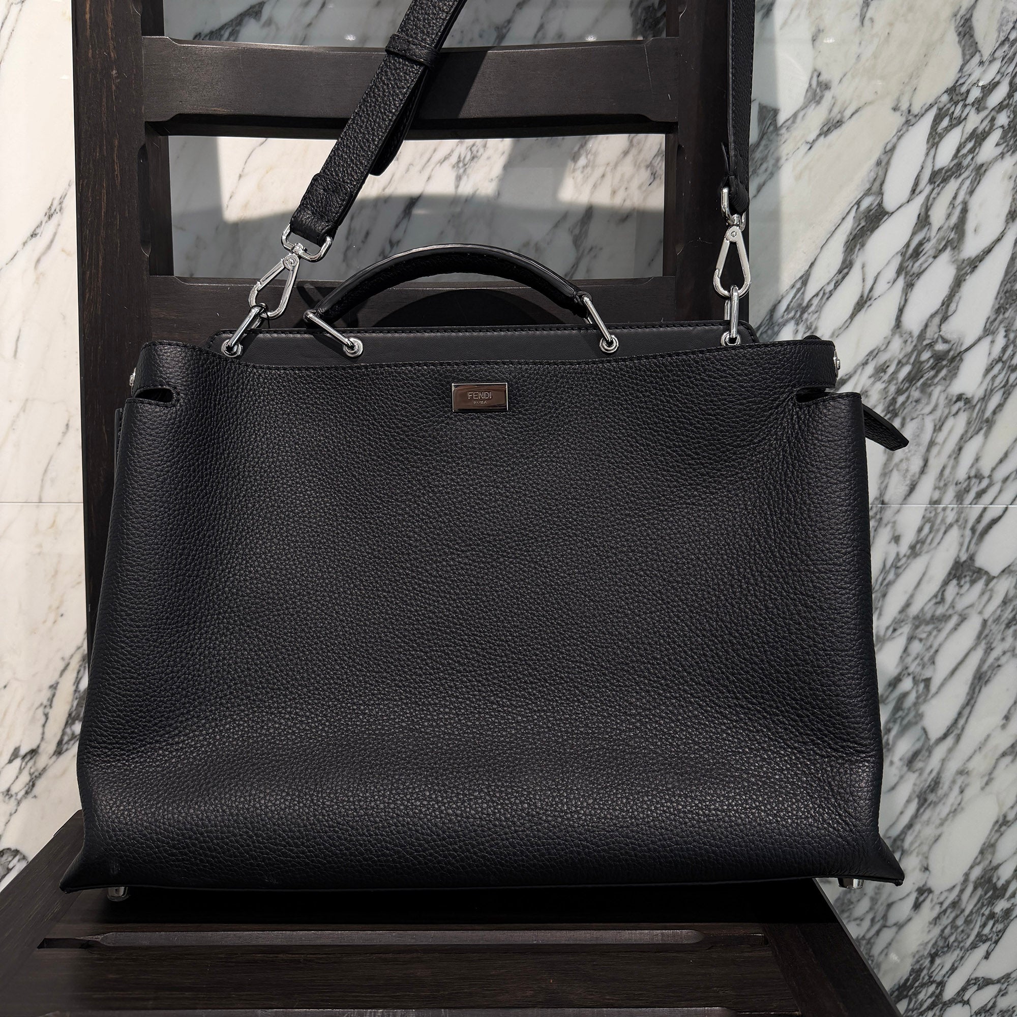 FENDI Peekaboo Iconic Essential Business Bag 7VA476 A91A F0GXN フェンディ ピーカブー アイコニックエッセンシャル ビジネスバッグ