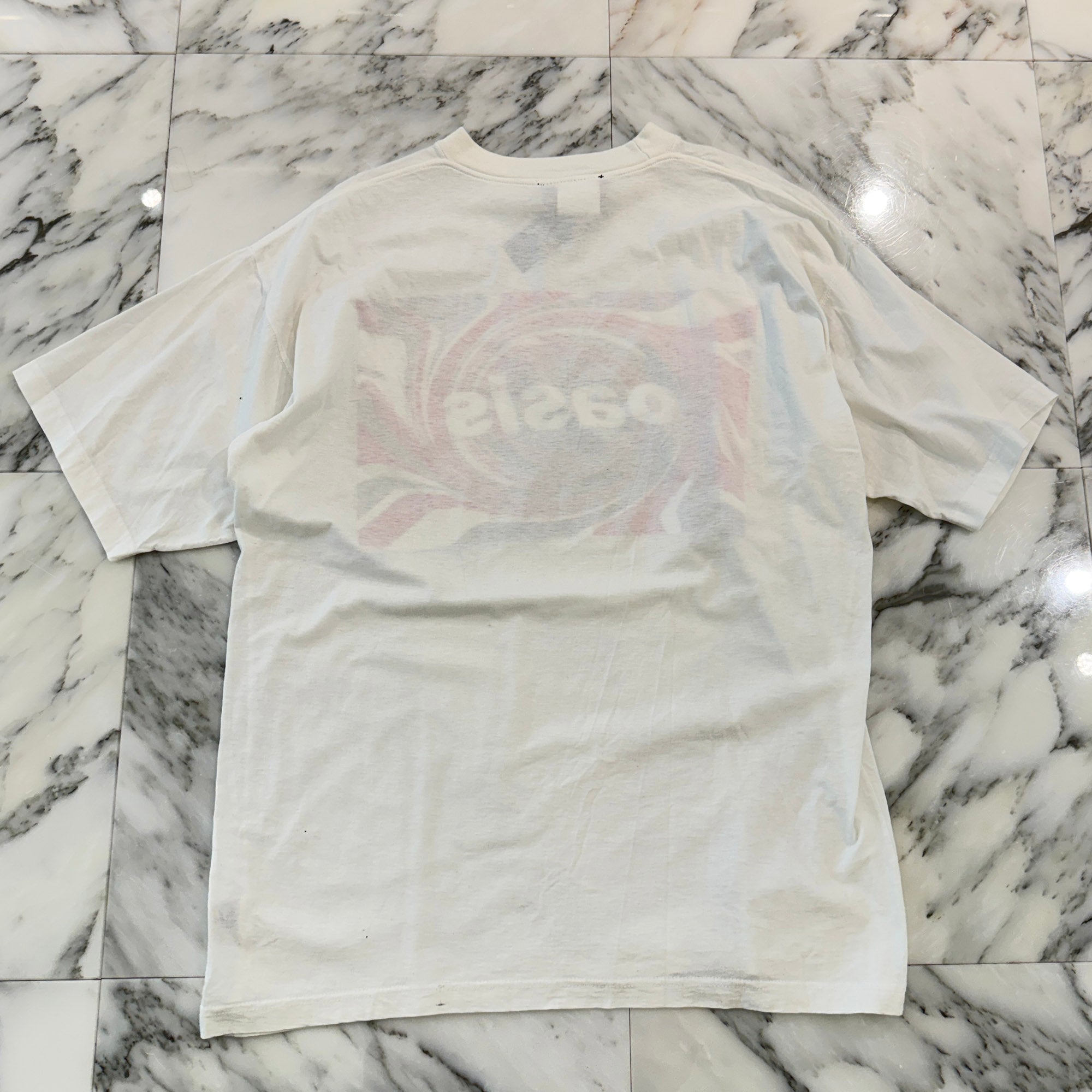 Vintage 90's Oasis "Union Jack Swirl Logo" ARTIMONDE S/S  Tee Size XL ヴィンテージ 90's オアシス "ユニオンジャック スワール ロゴ" アーティモンド社製 Tシャツ サイズXL