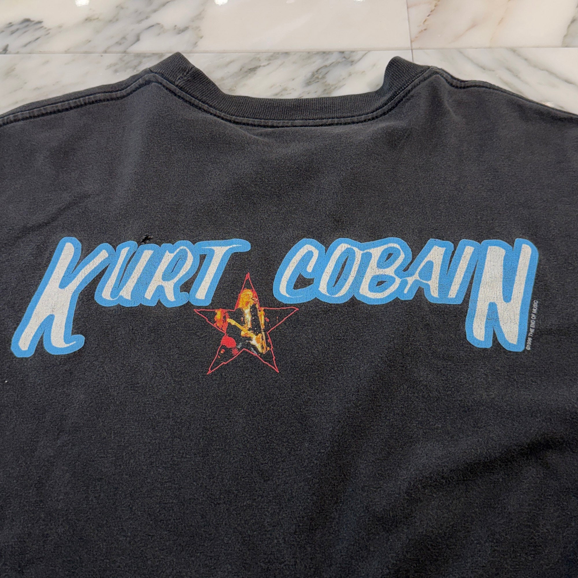 Vintage 90's NILVANA KURT COBAIN Memorial "THE END OF MUSIC" Star 1996 giant S/S Tee Size L ヴィンテージ 90's ニルバーナ カートコバーン メモリアル "ザ エンド オブ ミュージック" スター1996 ジャイアント社製Tシャツ サイズL