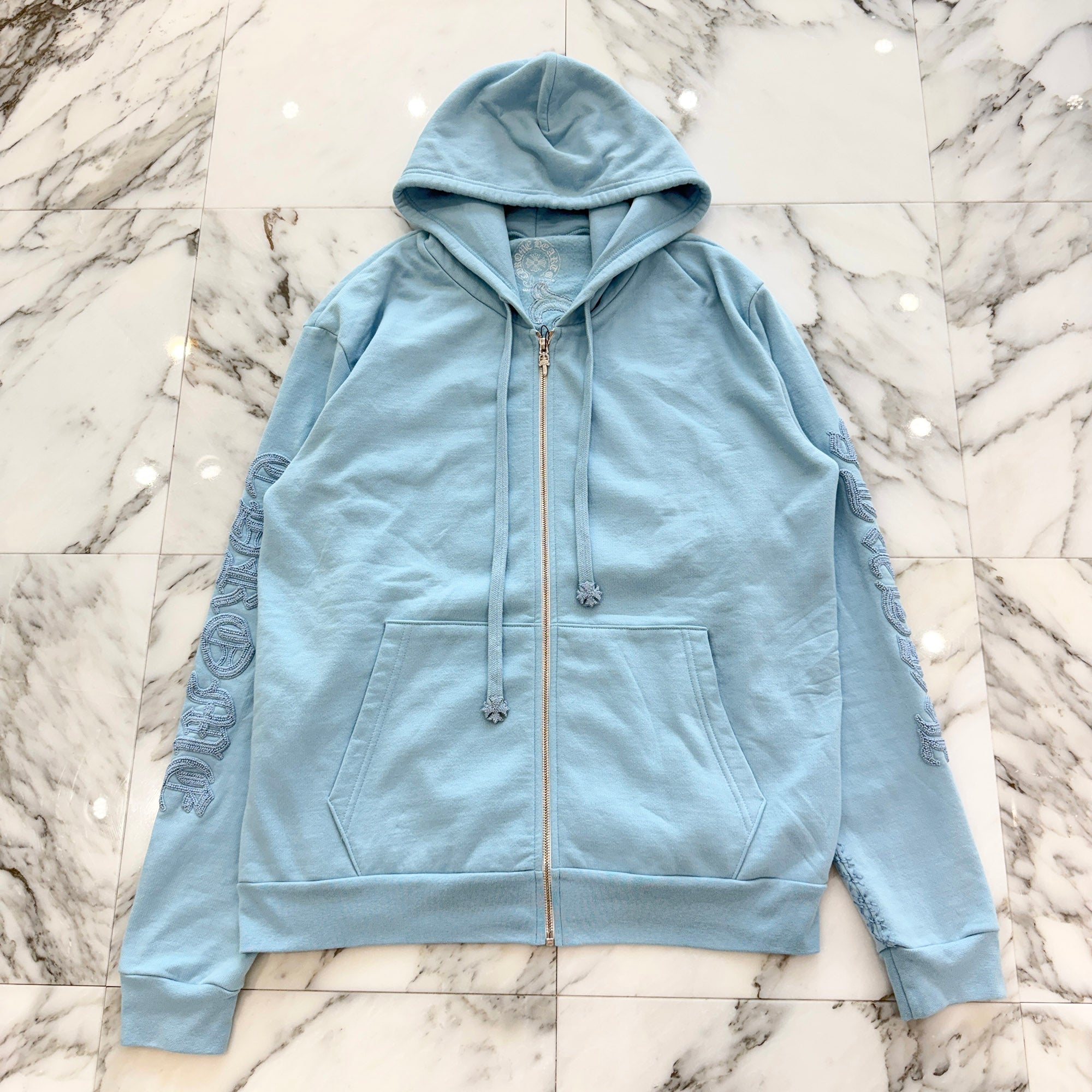 CHROME HEARTS Beaded Vine Dagger Zip Up Hoodie Size M クロムハーツ ビーズ ヴァインダガー ジップアップ フーディー サイズM