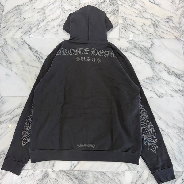 CHROME HEARTS 2026SS ONLINE Limited Floral Cross Back Arch Logo USA Pullover Hoodie Size S クロムハーツ オンライン限定 フローラルクロス バックアーチ ロゴ USA プルオーバー フーディー サイズS