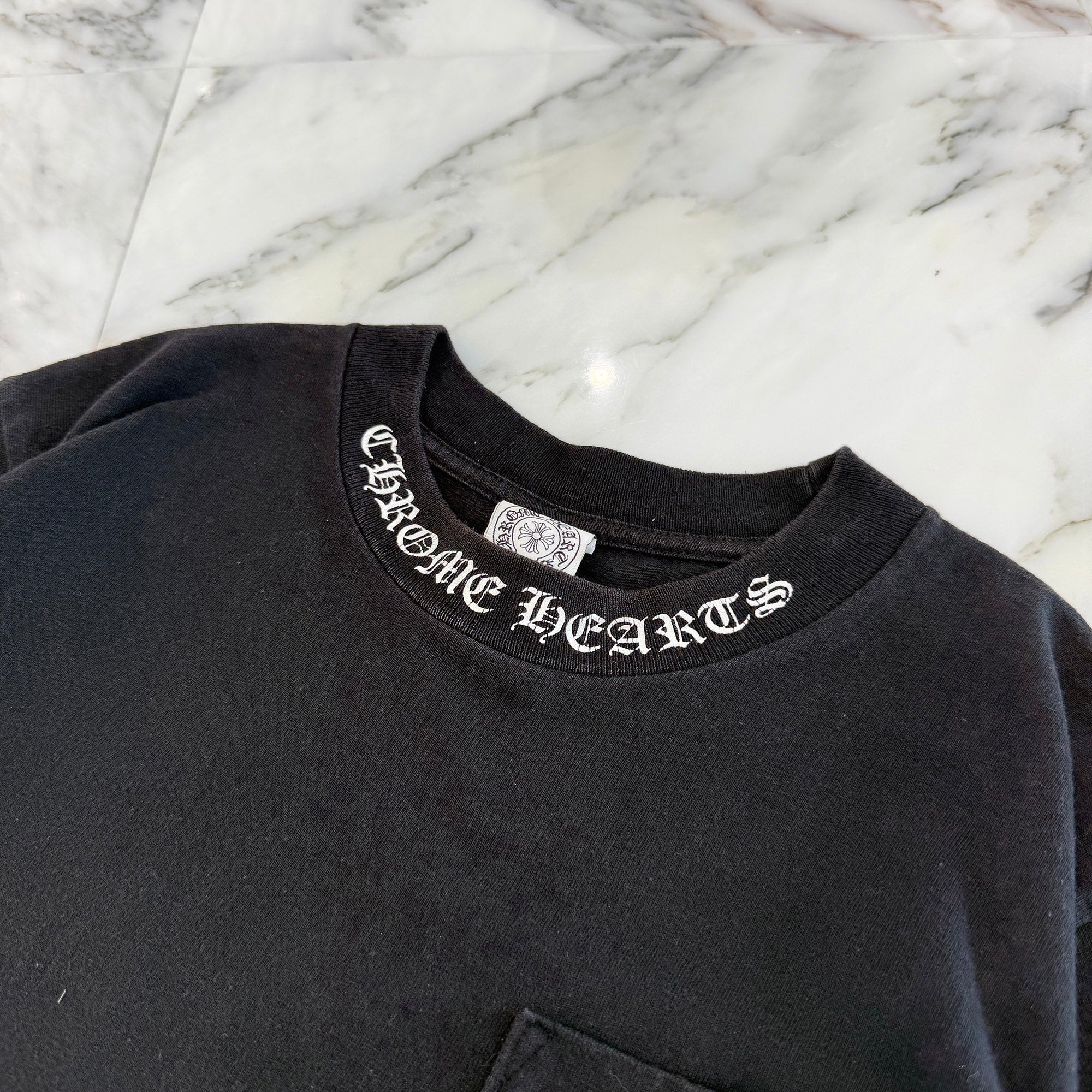 CHROME HEARTS Neck Logo Back Double Cross Scroll Tee Size S クロムハーツ ネックロゴ バック ダブル クロス スクロール Tシャツ サイズS
