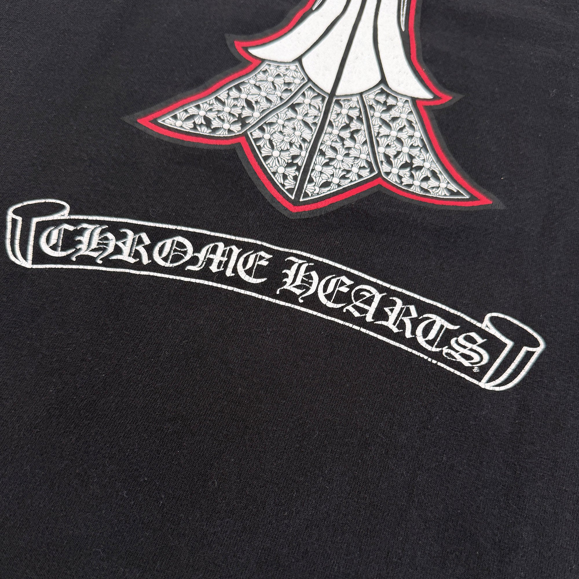 CHROME HEARTS Neck Logo Back Double Cross Scroll Tee Size S クロムハーツ ネックロゴ バック ダブル クロス スクロール Tシャツ サイズS
