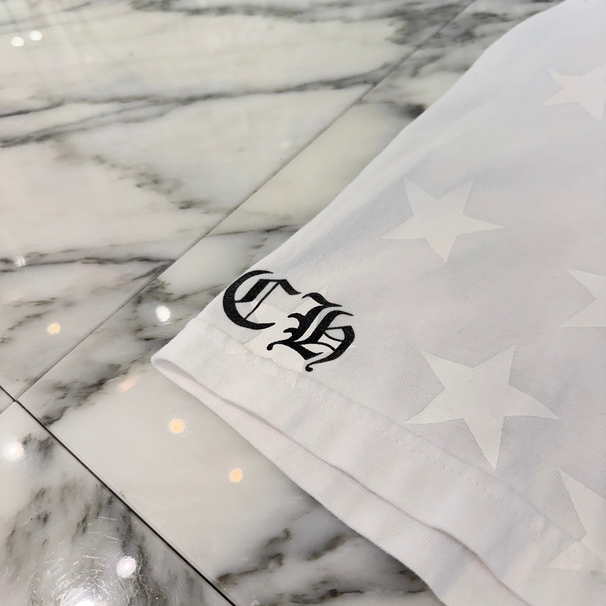 CHROME HEARTS Back Scroll Horseshoe Star Print Tee Size L クロムハーツ バックスクロール ホースシュー スタープリントTシャツ サイズL