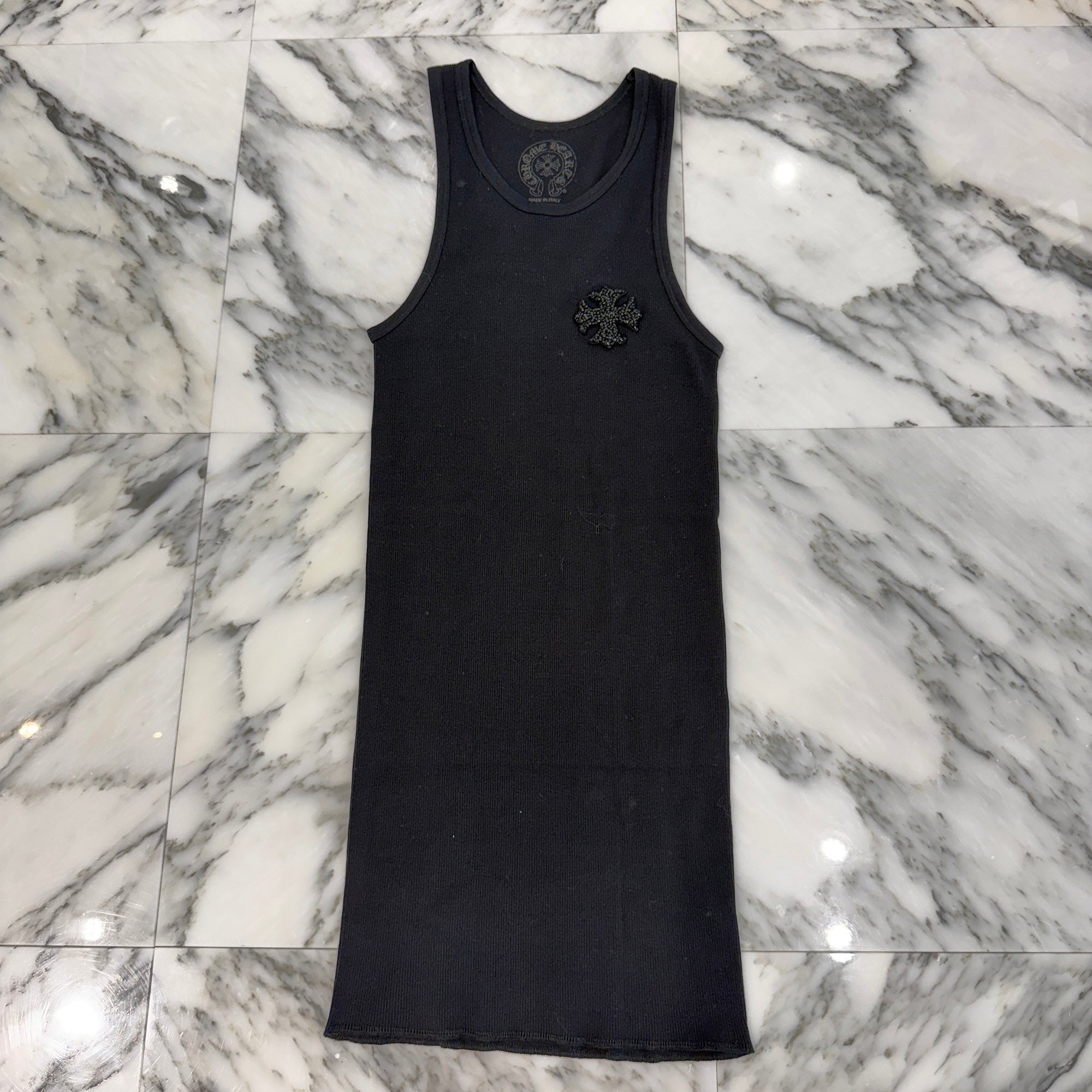 CHROME HEARTS Beads Embroidery CH Plus Tank Top Size MED/LRG クロムハーツ ビーズ刺繍 CHプラス タンクトップ サイズMED/LRG