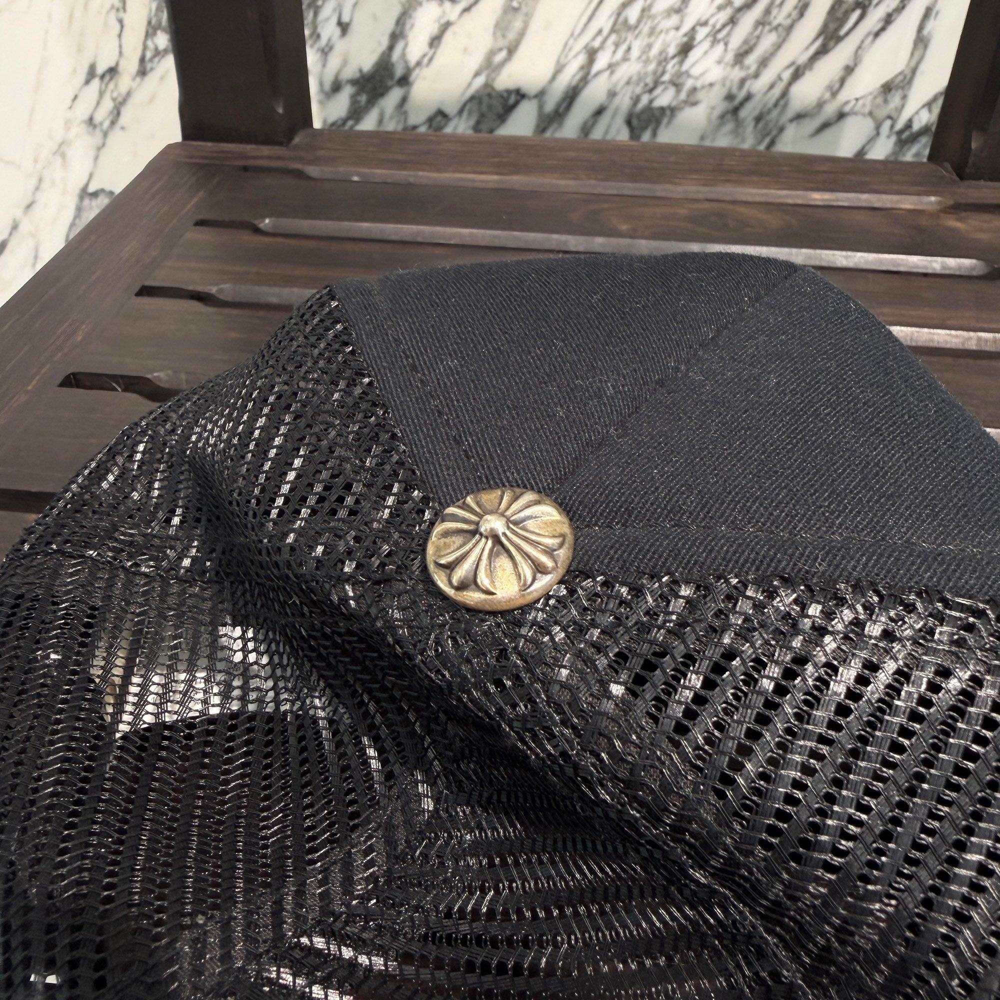 CHROME HEARTS × MATTY BOY Matty Boy Striped Heart Trucker Mesh Cap Size ONE SIZE (53-60) クロムハーツ × マッティボーイ ストライプハート トラッカーメッシュキャップ ONE SIZE (53-60)