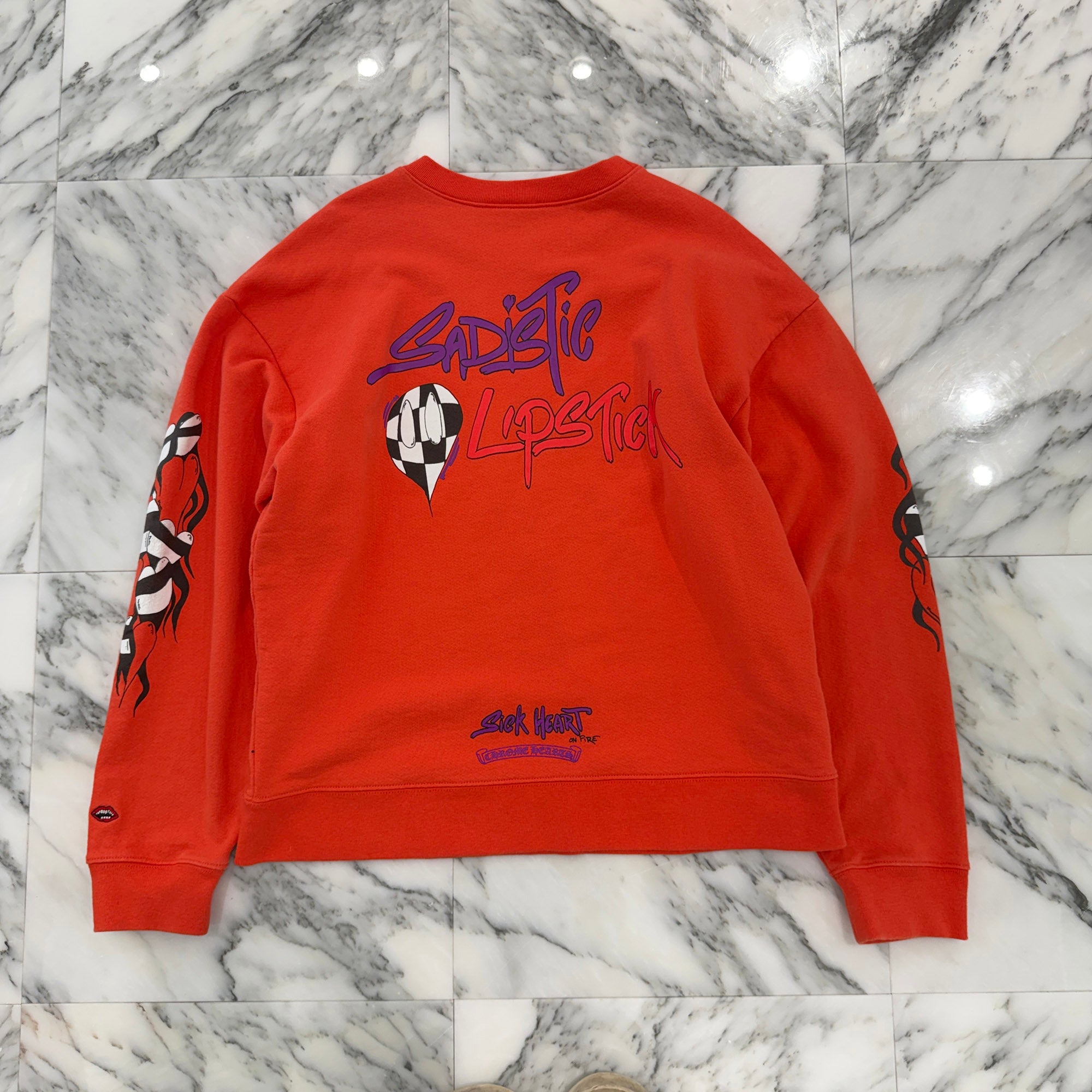CHROME HEARTS × MATTY BOY 2023SS Sadistic Lipstick Sweatshirt Size L クロムハーツ × マッティボーイ サディスティックリップスティック クルーネックスウェットシャツ サイズL