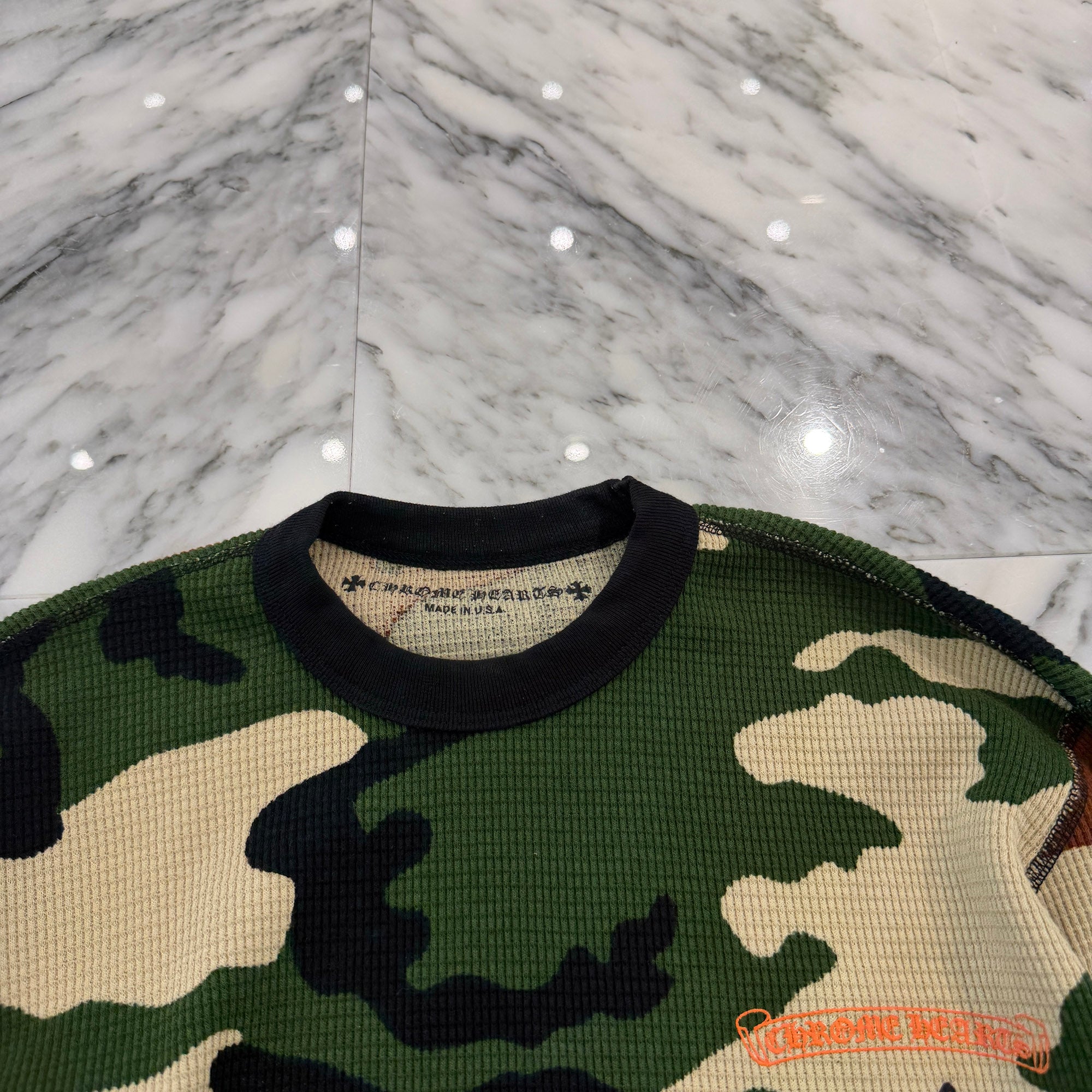 CHROME HEARTS × MATTY BOY 2022SS PPO CAUTION Waffle Thermal Long Sleeve Tee Size XS クロムハーツ × マッティボーイ コーション ワッフル サーマル ロングスリーブTシャツ サイズXS