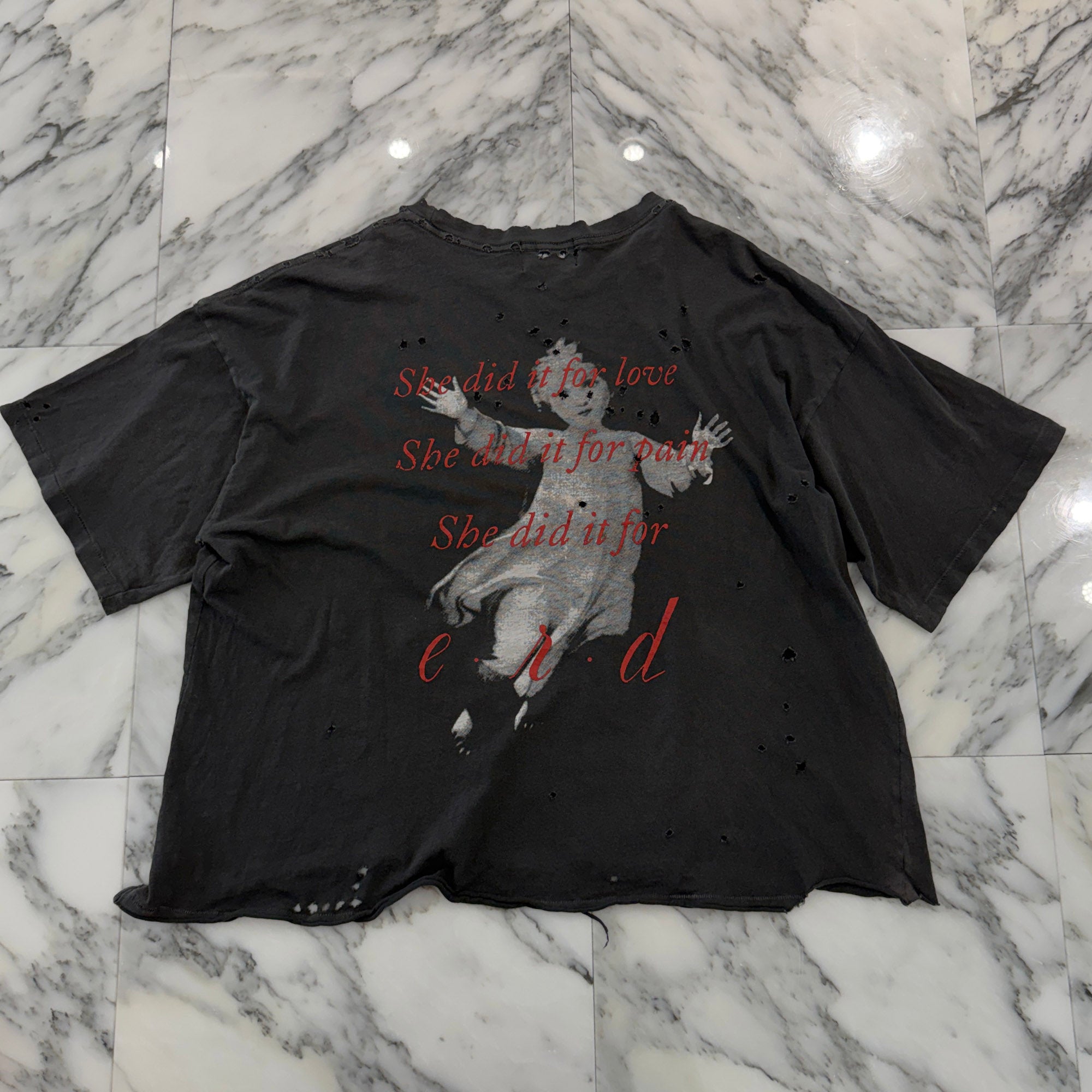 Enfants Riches Déprimés 2025SS "The Well of Loneliness" Inverted Print Damage Tee Size XL アンファン リッシュ "ザ・ウェル・オブ・ローンリネス" 反転プリント ダメージ Tシャツ サイズXL