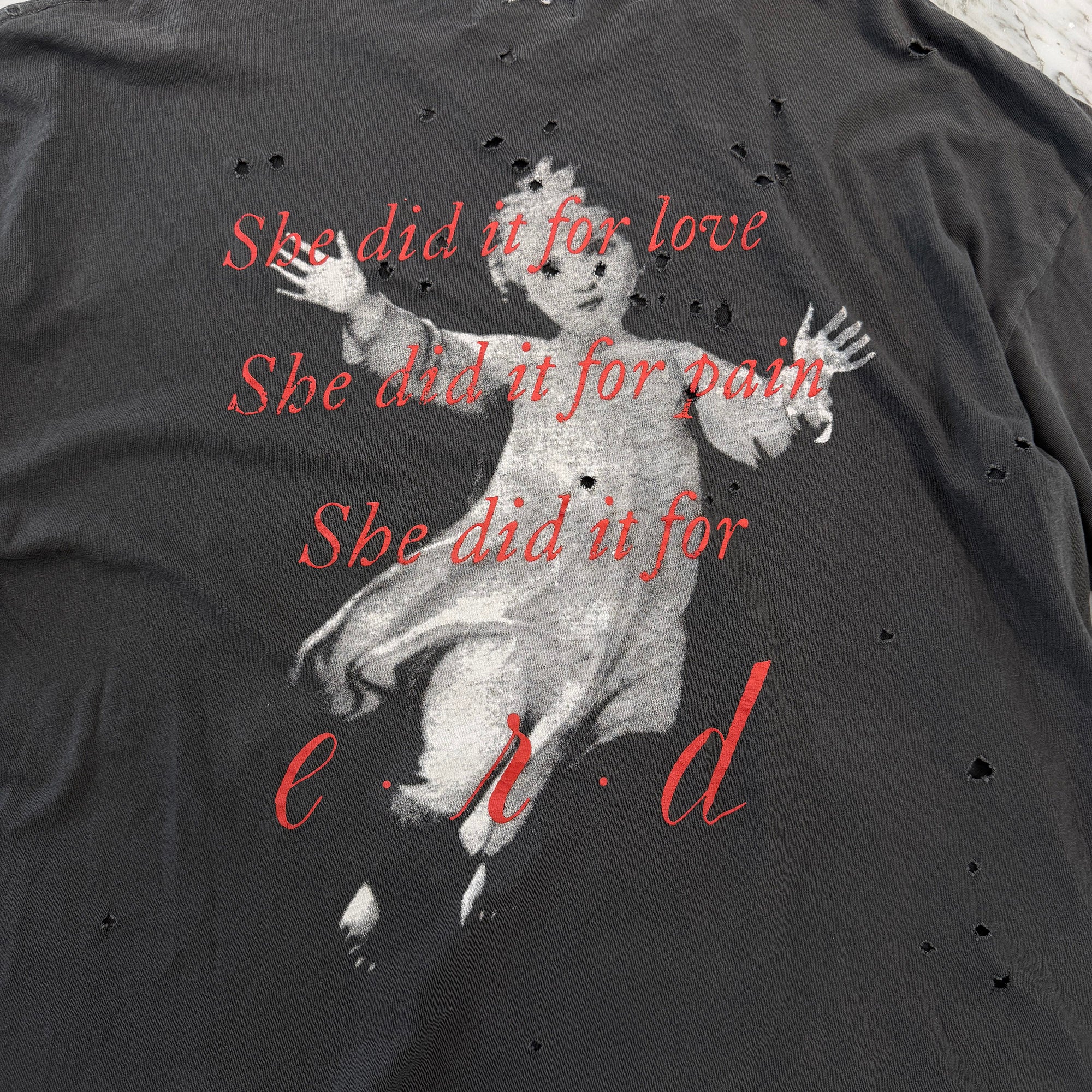 Enfants Riches Déprimés 2025SS "The Well of Loneliness" Inverted Print Damage Tee Size XL アンファン リッシュ "ザ・ウェル・オブ・ローンリネス" 反転プリント ダメージ Tシャツ サイズXL