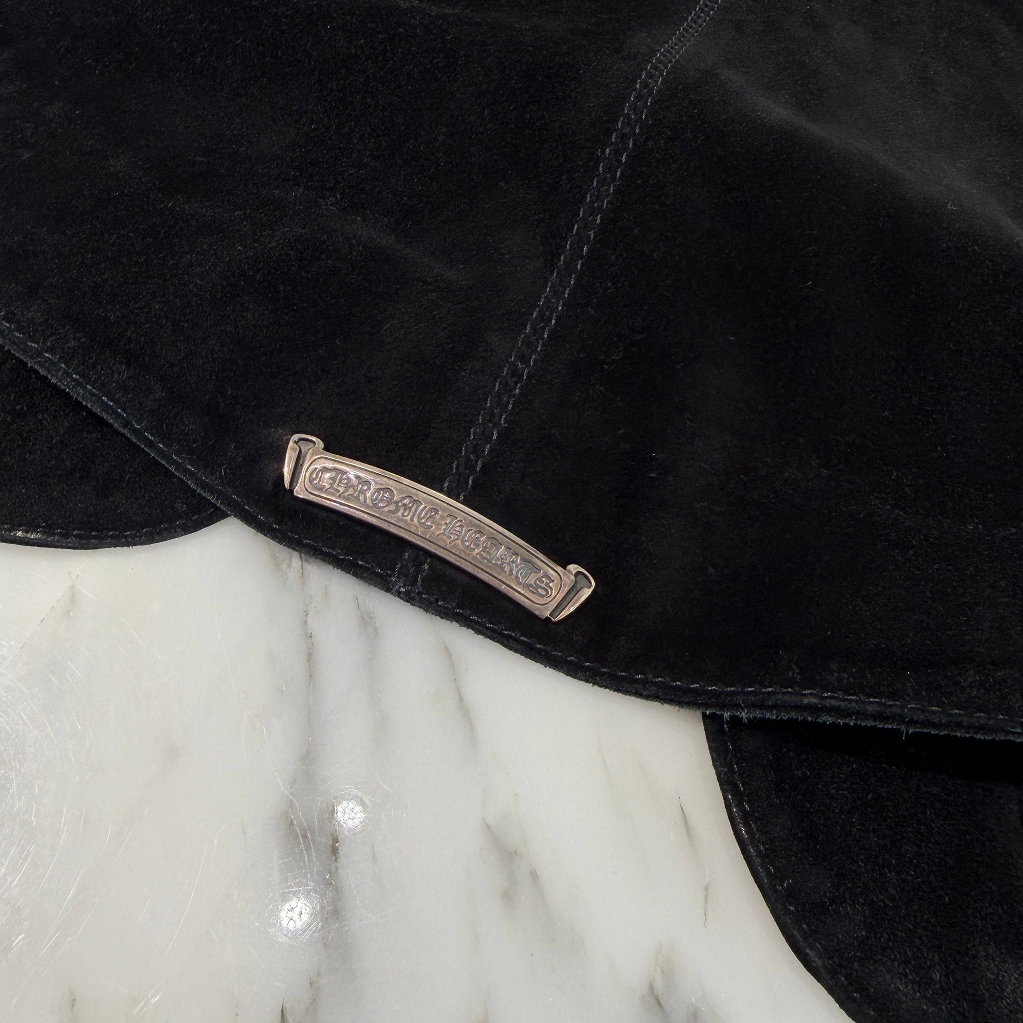 CHROME HEARTS Cross Ball Button Suede Leather Vest Size S クロムハーツ クロスボールボタン スエードレザー ベスト サイズS