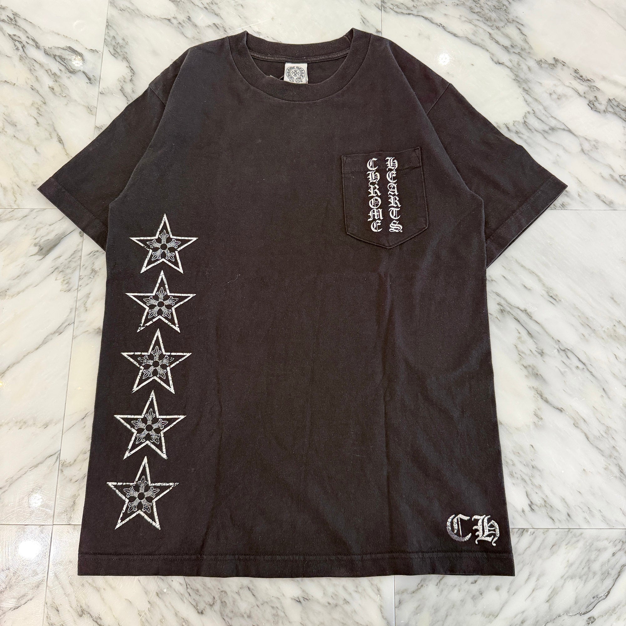 CHROME HEARTS Back T Bar Logo Side Star Tee Size M クロムハーツ