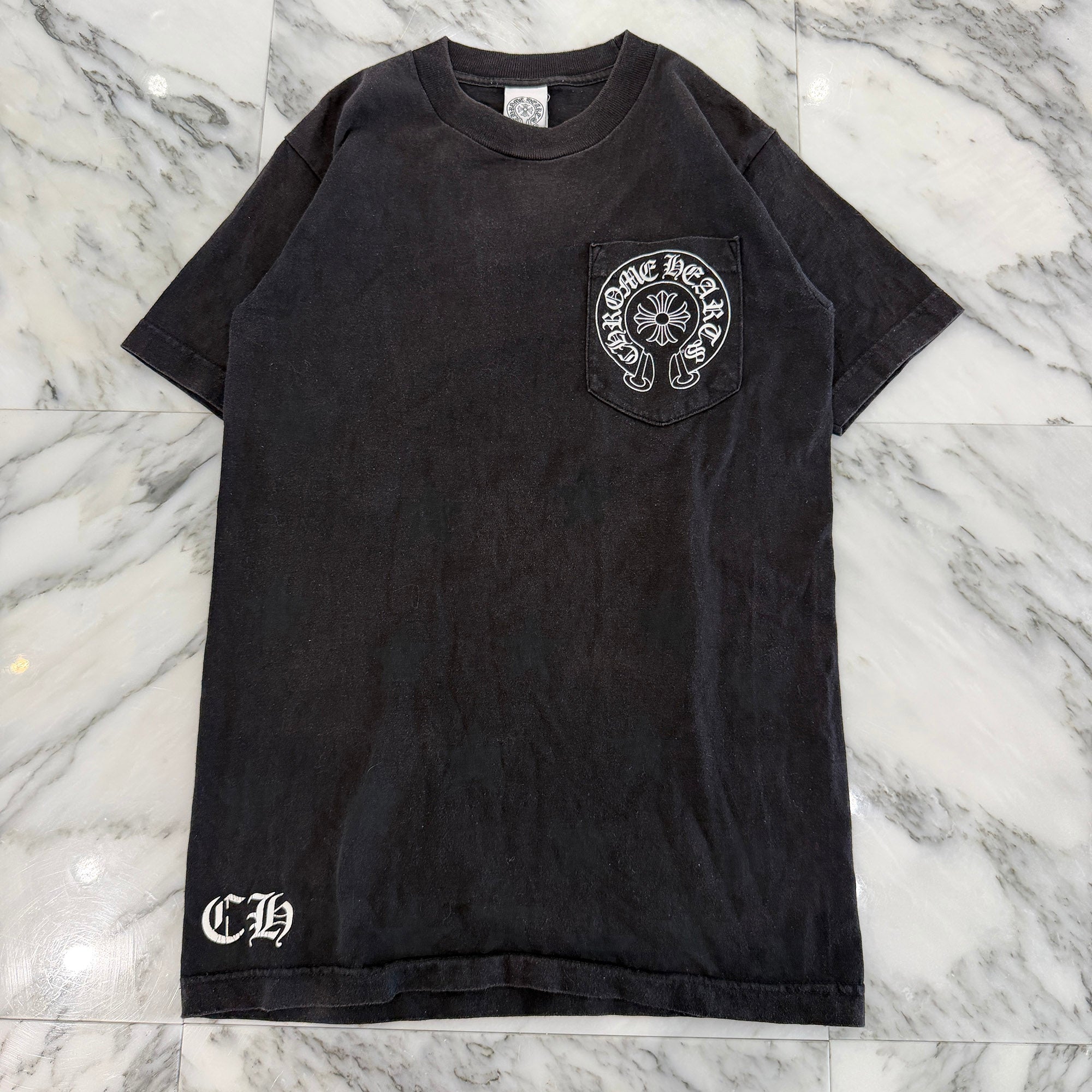 CHROME HEARTS Back Scroll Horseshoe Star Print Tee Size S クロムハーツ バックスクロール ホースシュー スタープリントTシャツ サイズS