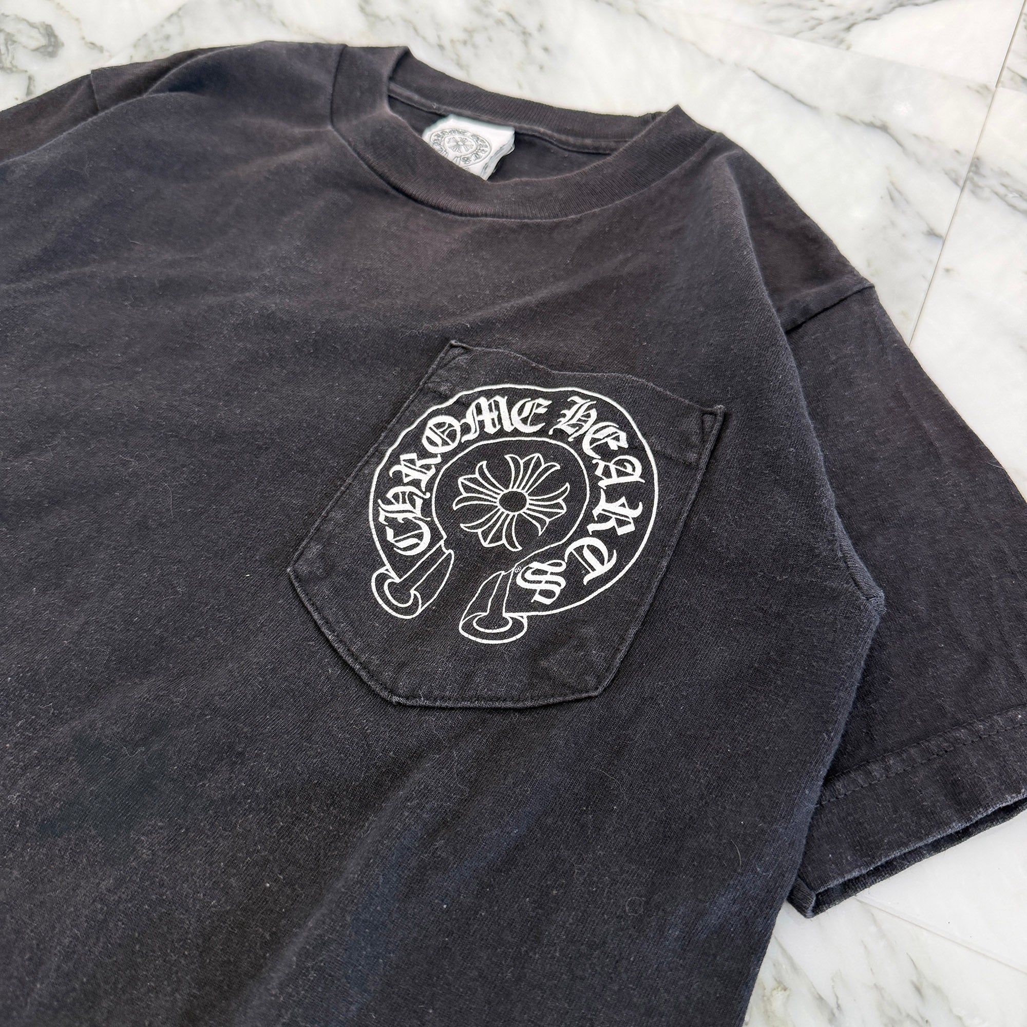 CHROME HEARTS Back Scroll Horseshoe Star Print Tee Size S クロムハーツ バックスクロール ホースシュー スタープリントTシャツ サイズS