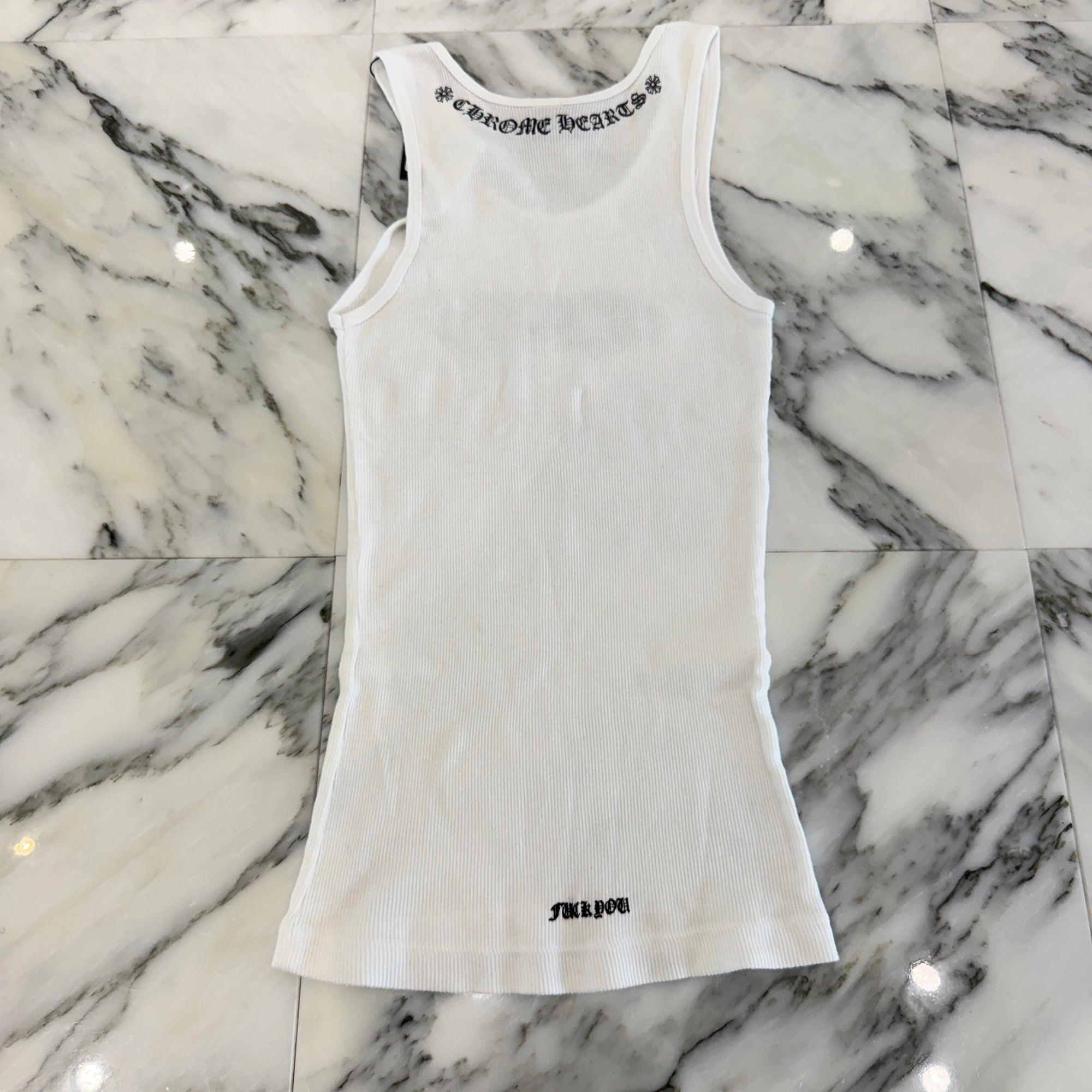 CHROME HEARTS Viny Heart Floral Cross Print Tank Top Size M クロムハーツ ヴィニーハート フローラルクロス プリント タンクトップ サイズM