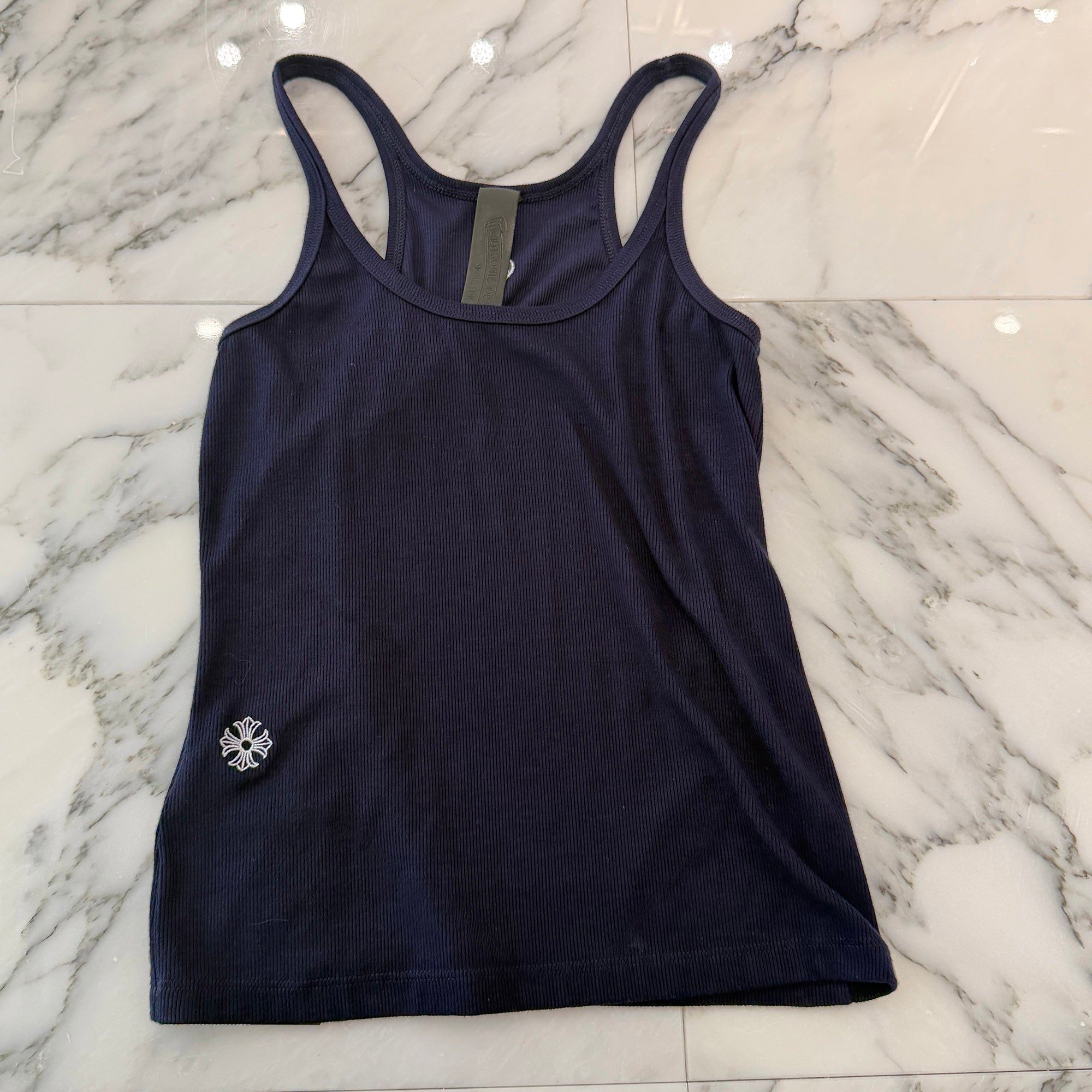 CHROME HEARTS Y NOT CH Logo Embroidery Camisole Size Size S クロムハーツ ワイノット CH刺繡 リブド ワンジー ボディスーツ サイズS