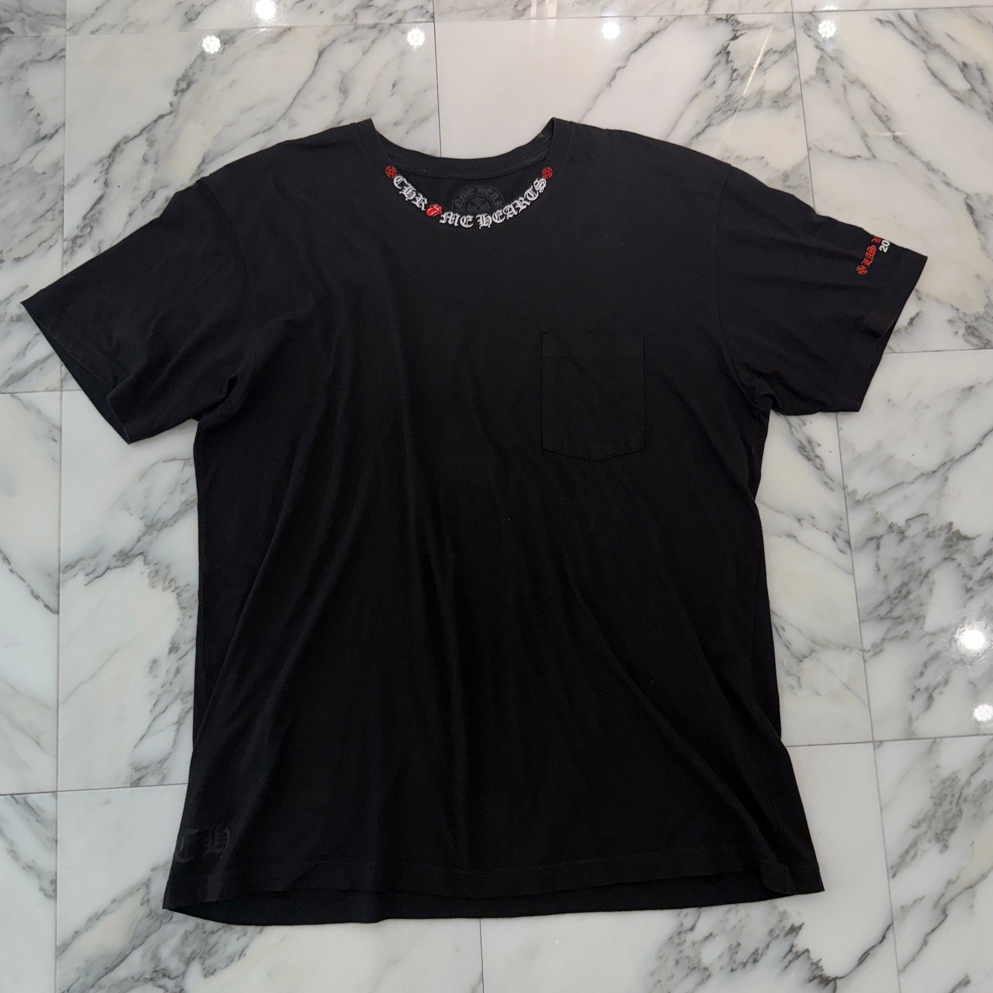 CHROME HEARTS × The Rolling Stones 2024SS Lip Tan Neck Logo Back