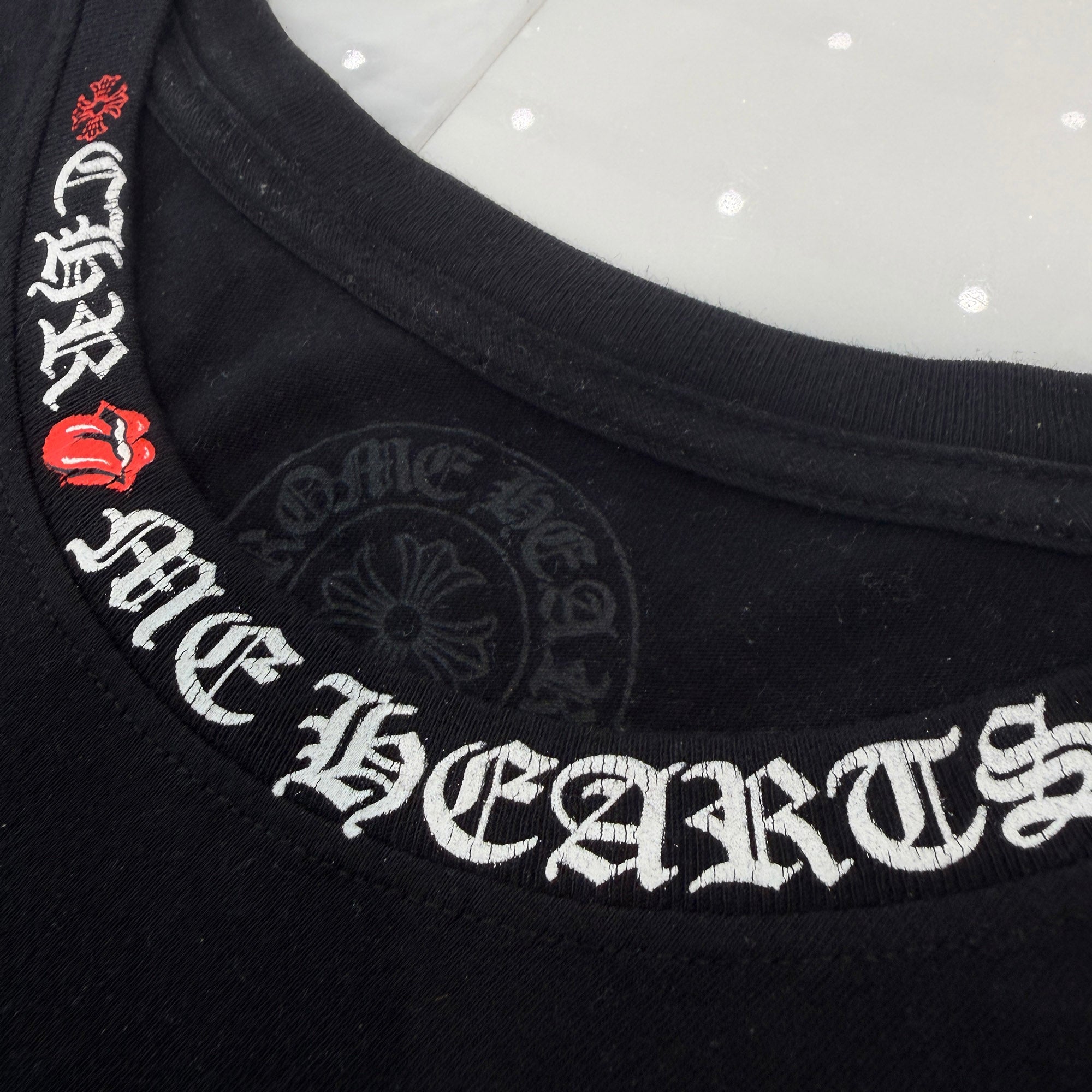 CHROME HEARTS × The Rolling Stones 2024SS Lip Tan Neck Logo Back Scroll Tee Size XXL クロムハーツ × ローリングストーンズ リップアンドタン ネックロゴ バックスクロール Tシャツ サイズXXL