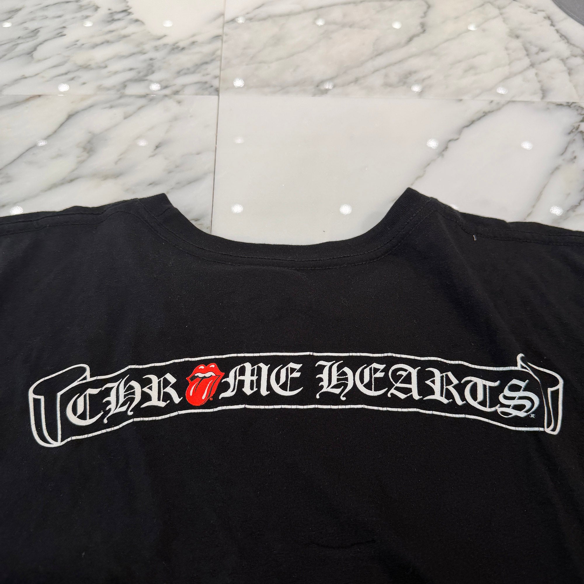 CHROME HEARTS × The Rolling Stones 2024SS Lip Tan Neck Logo Back