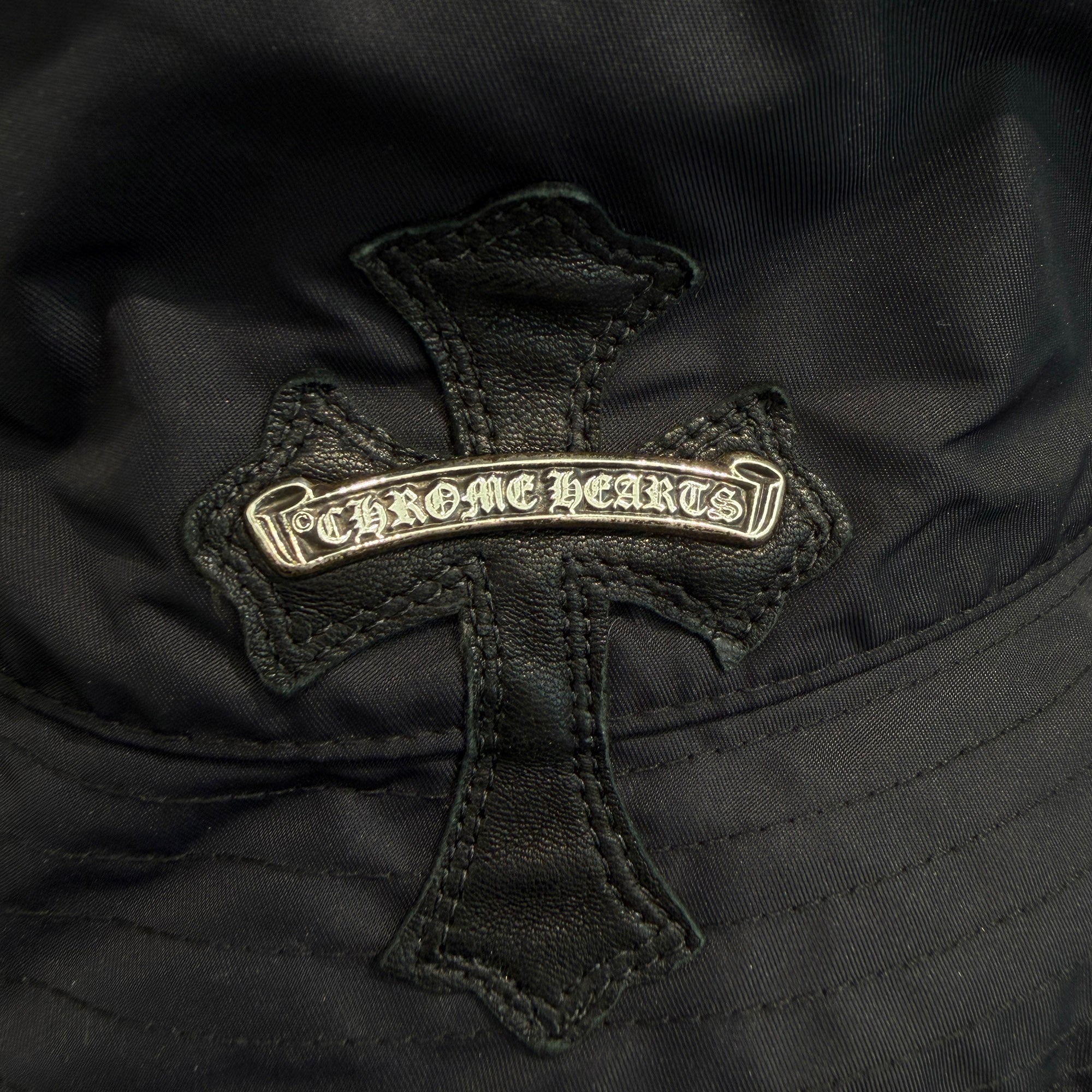 CHROME HEARTS 1 Cross Leather Patch Nylon Bucket Hat Size M（58.5cm）クロムハーツ 1クロス レザーパッチ ナイロン バケットハット サイズM（58.5cm）