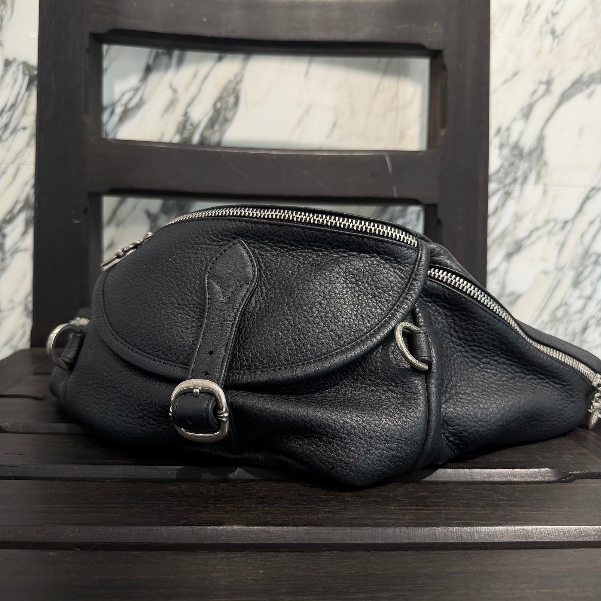 CHROME HEARTS SNAT PACK Leather Shoulder Bag クロムハーツ スナット