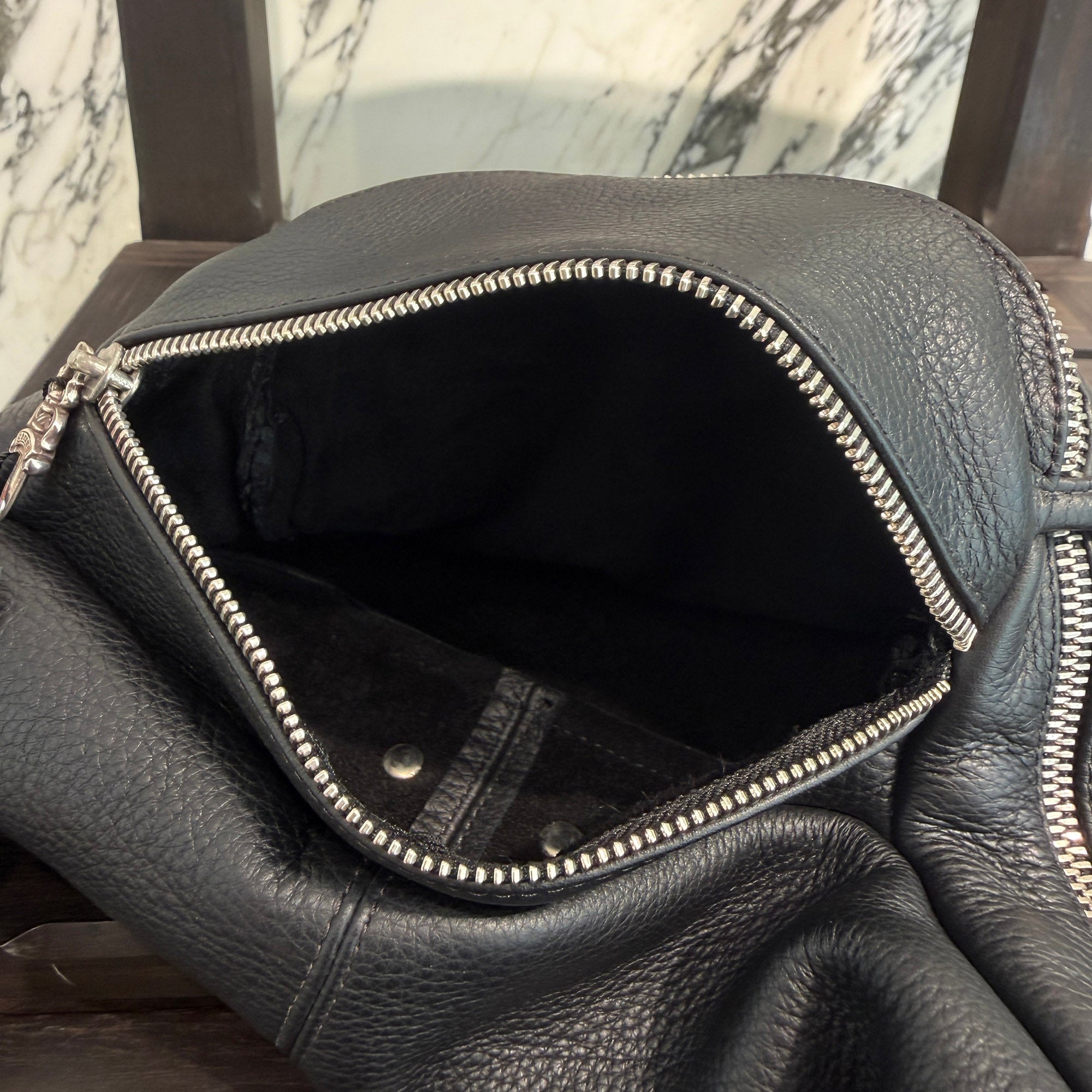 CHROME HEARTS SNAT PACK Leather Shoulder Bag クロムハーツ スナットパック レザー ショルダーバッグ