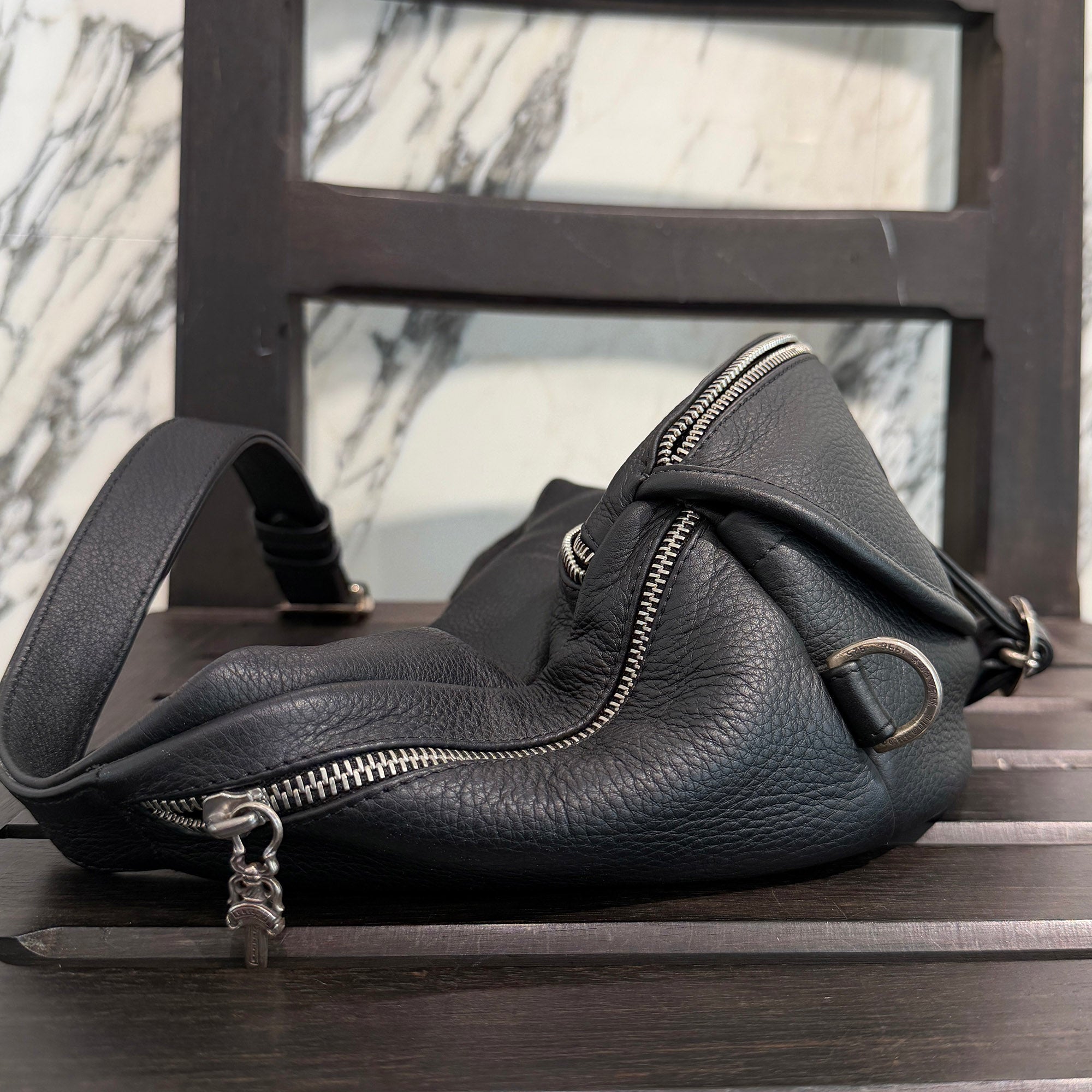CHROME HEARTS SNAT PACK Leather Shoulder Bag クロムハーツ スナットパック レザー ショルダーバッグ