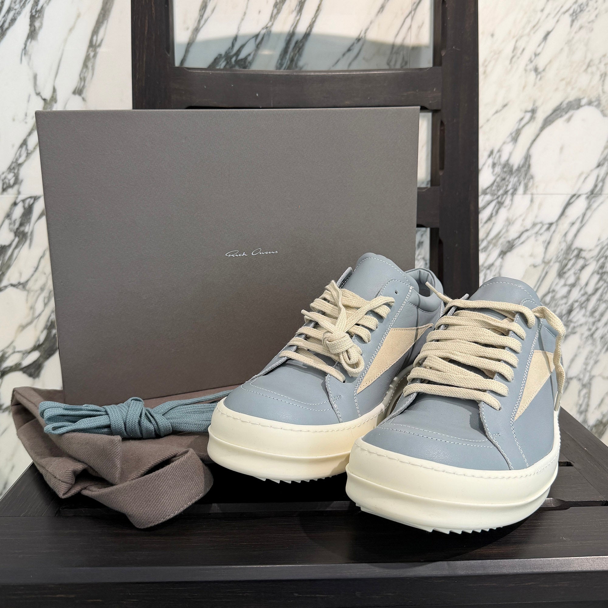 Rick Owens VINTAGE Low Cut Leather Sneakers RU02D6897LCOLVS Size 44 (約29cm) リックオウエンス ヴィンテージ ローカット レザー スニーカー サイズ44 (約29cm)