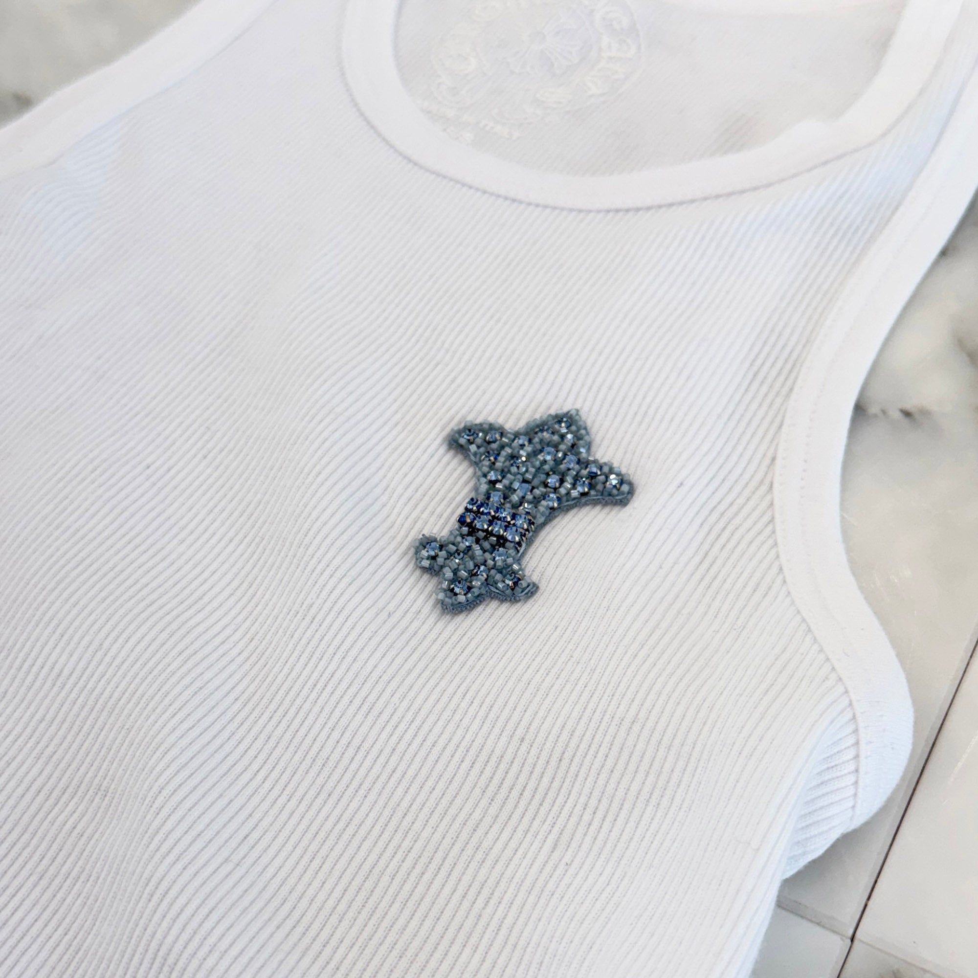 CHROME HEARTS Cannes Limited Beads Embroidery BS Flare Tank Top Size XS/S クロムハーツ カンヌ限定 ビーズ刺繍 BS フレア タンクトップ サイズXS/S