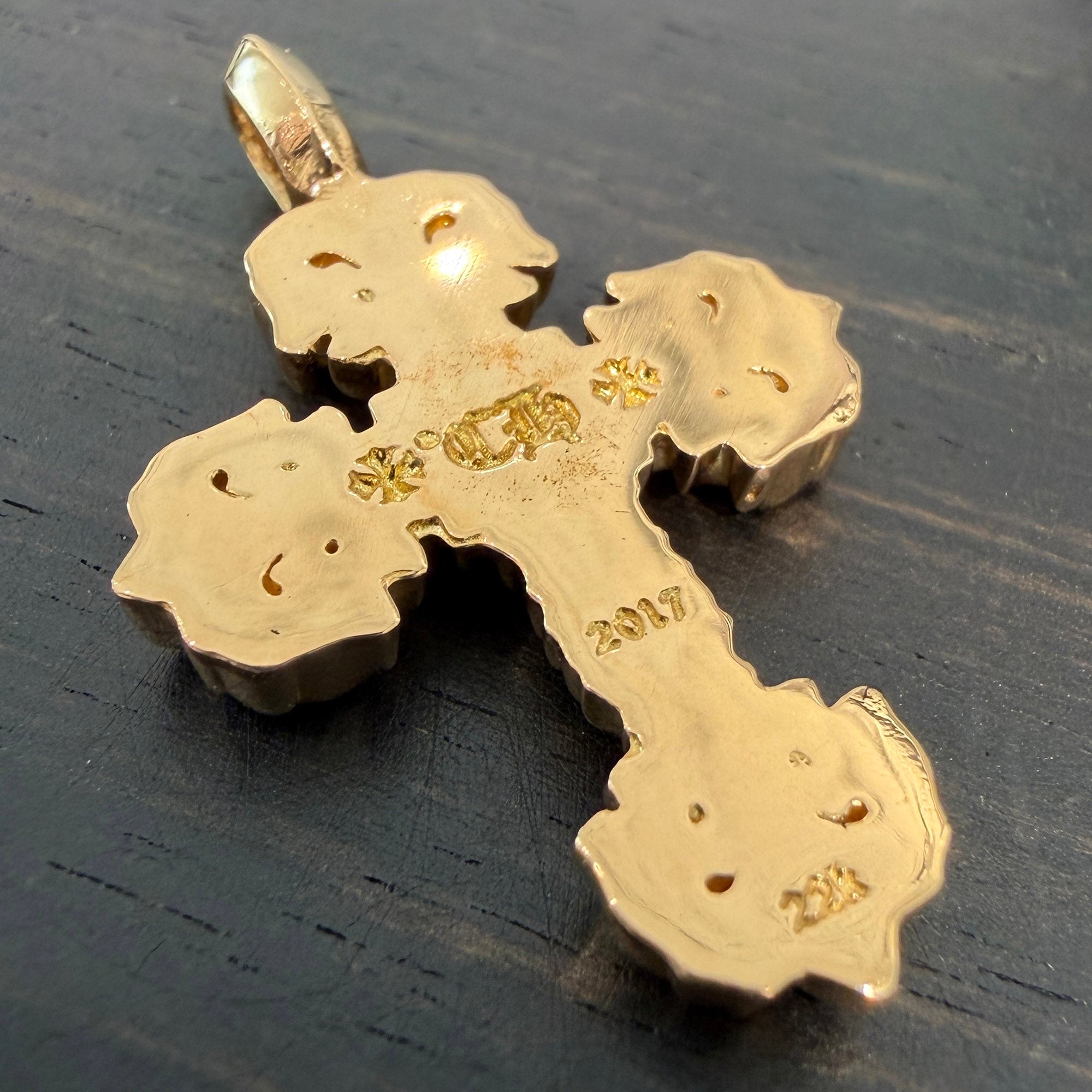 CHROME HEARTS 22K Tiny Filigree Cross Charm Pendent Top クロムハーツ 22K タイニー フィリグリークロス チャーム ペンダント トップ