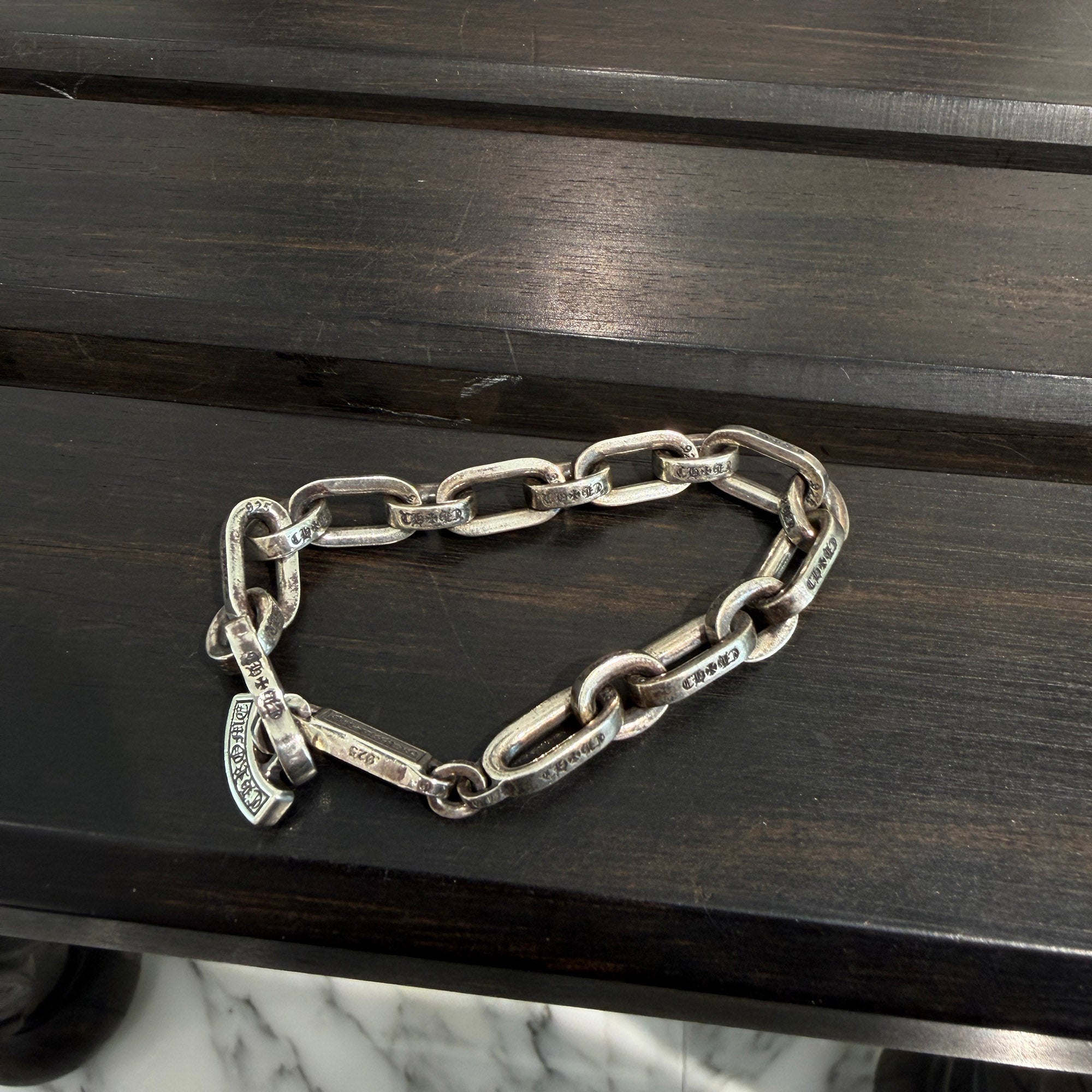 CHROME HEARTS PAPER E CHAIN Bracelet Size 7 Inch クロムハーツ ペーパーEチェーン ブレスレット サイズ7インチ