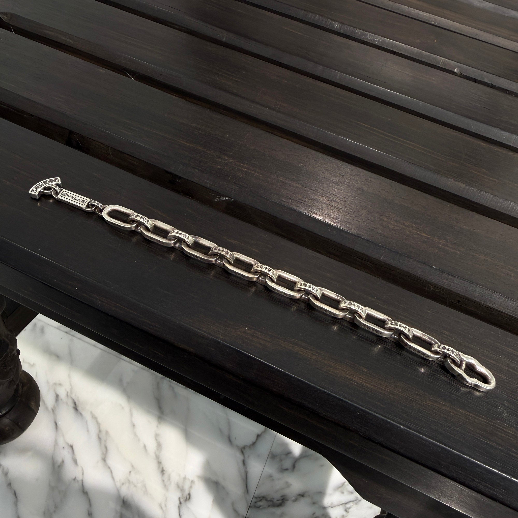 CHROME HEARTS PAPER E CHAIN Bracelet Size 7 Inch クロムハーツ ペーパーEチェーン ブレスレット サイズ7インチ