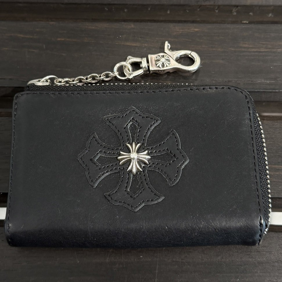 CHROME HEARTS CH Plus Patch Round Zip Coin Case クロムハーツ CH