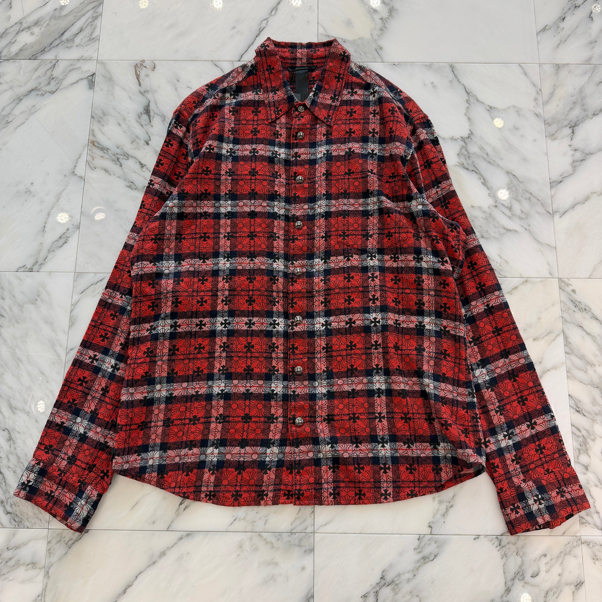 CHROME HEARTS Loose Ends Check Shirt Size XL クロムハーツ ルーズエンド チェックシャツ サイズXL