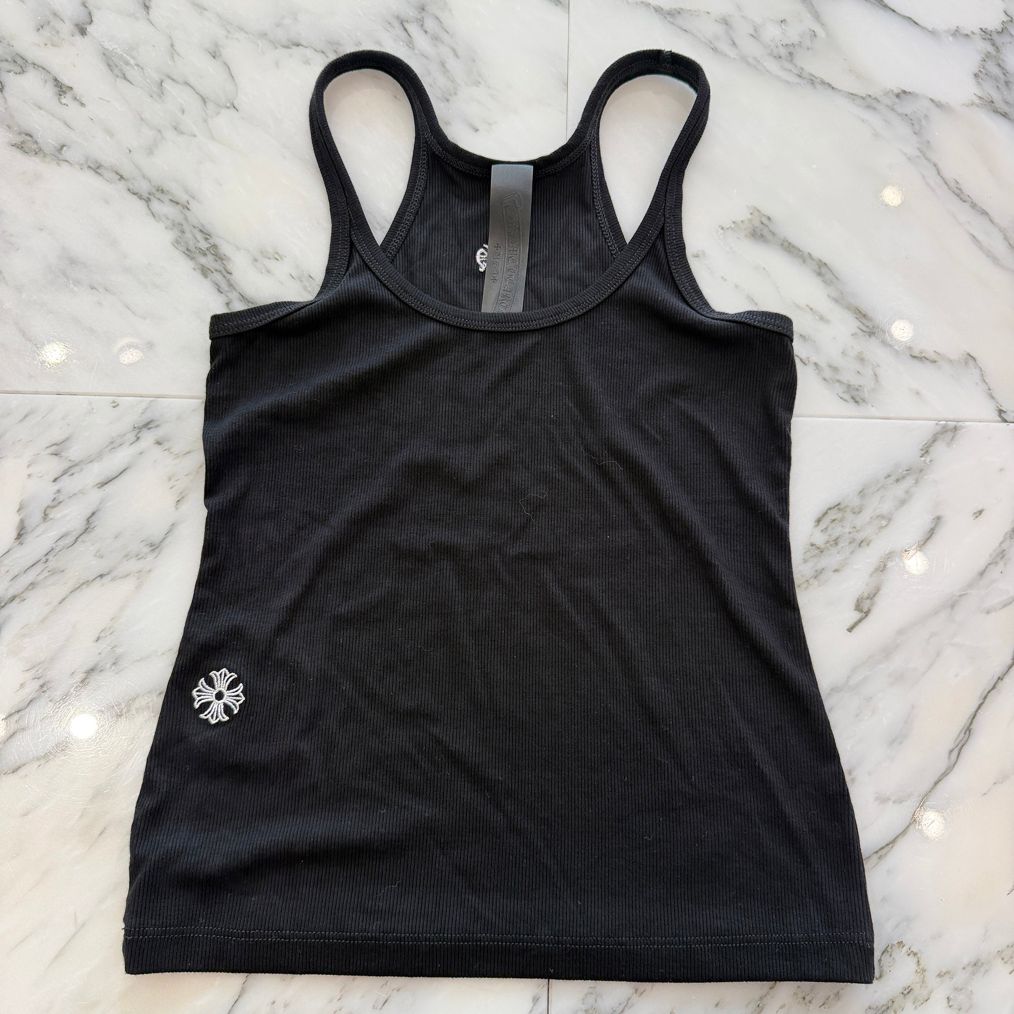 CHROME HEARTS Y NOT CH Logo Embroidery Camisole Size Size S クロムハーツ ワイノット CH刺繡 リブド ワンジー ボディスーツ サイズS