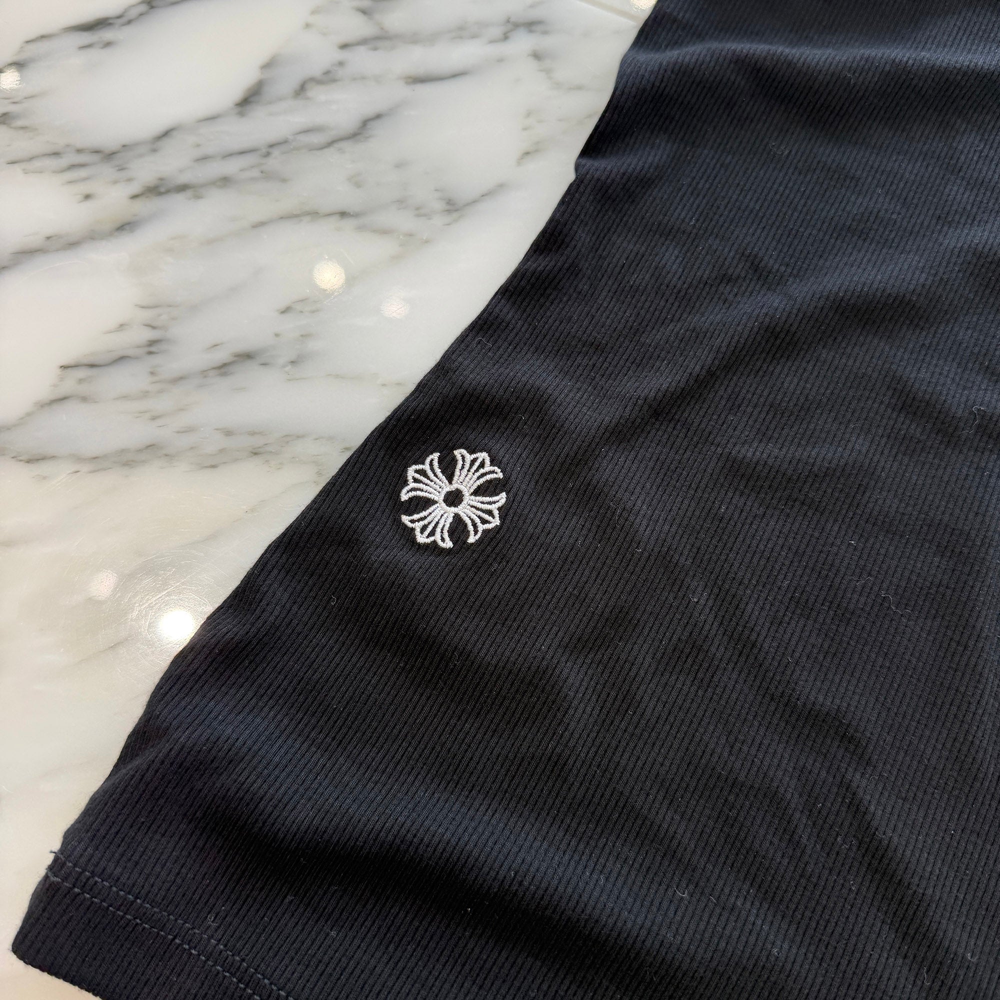 CHROME HEARTS Y NOT CH Logo Embroidery Camisole Size Size S クロムハーツ ワイノット CH刺繡 リブド ワンジー ボディスーツ サイズS