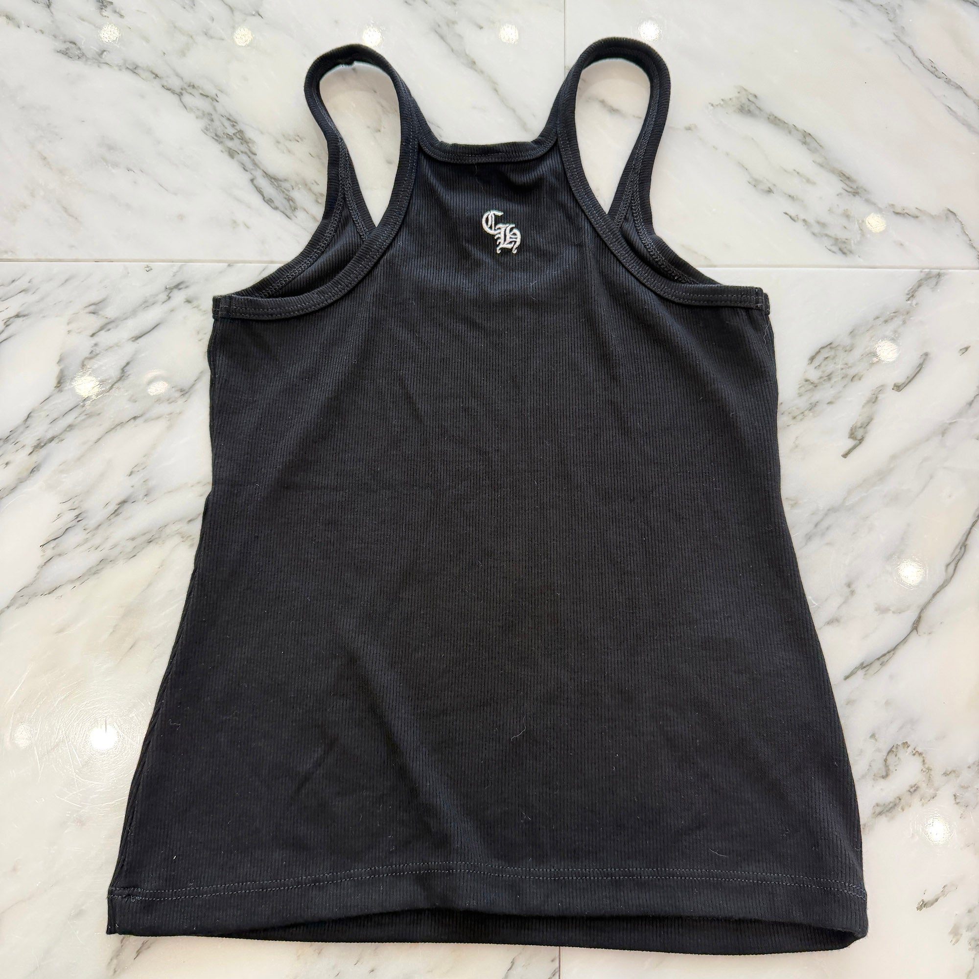 CHROME HEARTS Y NOT CH Logo Embroidery Camisole Size Size S クロムハーツ ワイノット CH刺繡 リブド ワンジー ボディスーツ サイズS