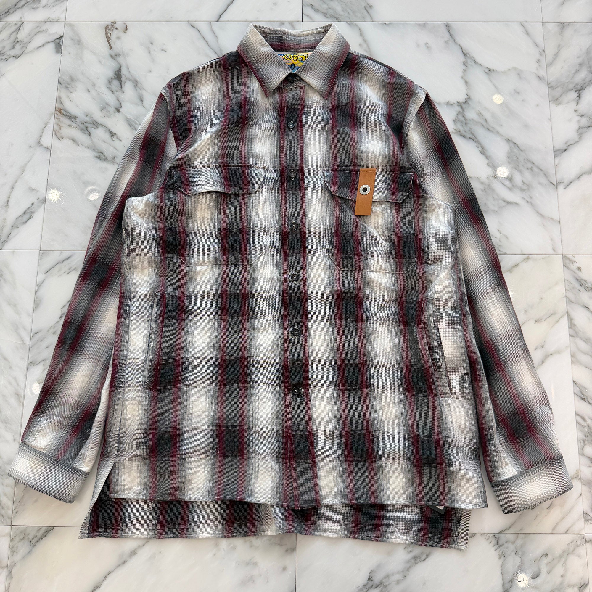 LOEWE 2020AW Eln Patchwork Check Over Shirt H2199490CG Size S ロエベ Eln パッチワークチェック オーバーシャツ サイズS