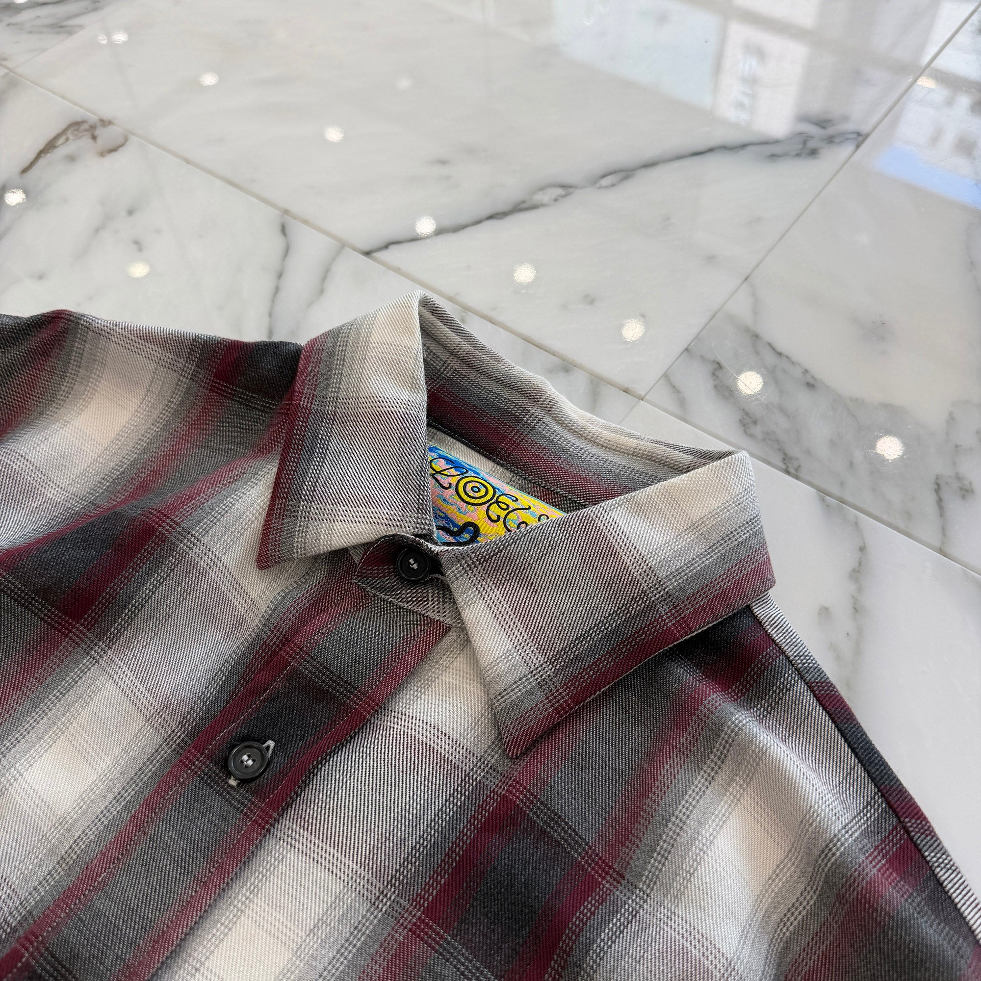 LOEWE 2020AW Eln Patchwork Check Over Shirt H2199490CG Size S ロエベ Eln パッチワークチェック オーバーシャツ サイズS