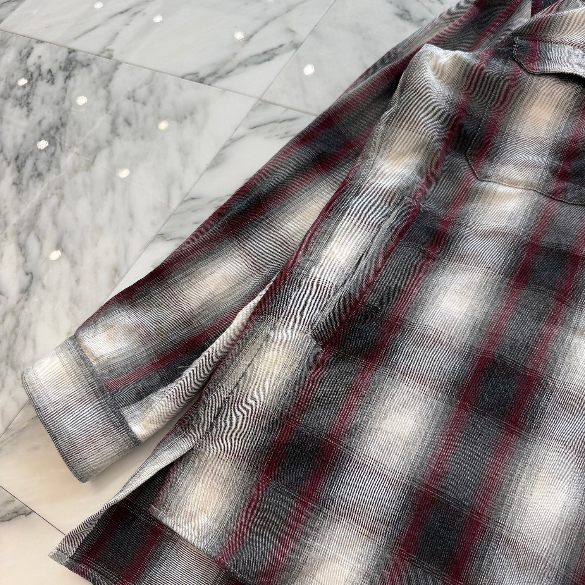 LOEWE 2020AW Eln Patchwork Check Over Shirt H2199490CG Size S ロエベ Eln パッチワークチェック オーバーシャツ サイズS