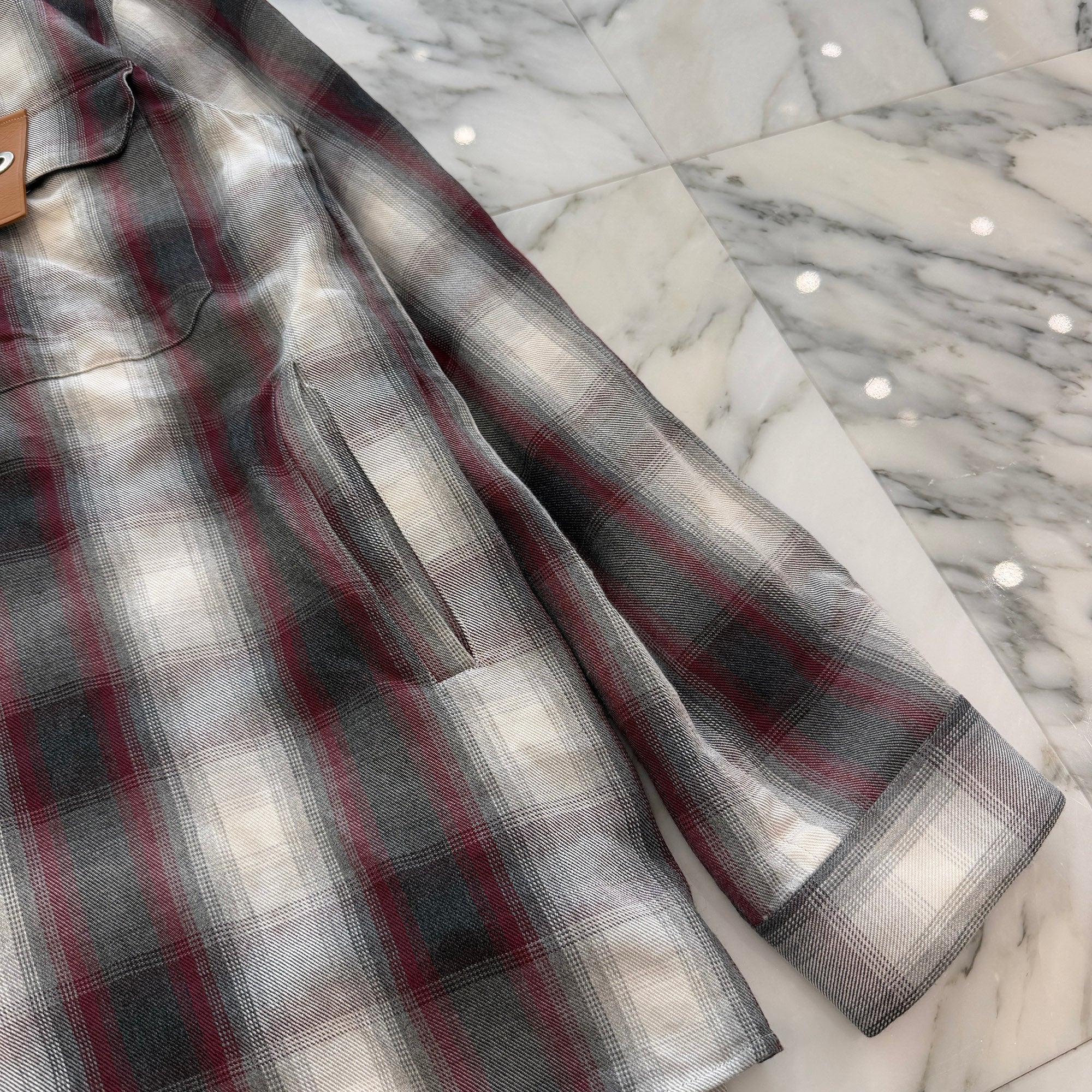 LOEWE 2020AW Eln Patchwork Check Over Shirt H2199490CG Size S ロエベ Eln パッチワークチェック オーバーシャツ サイズS