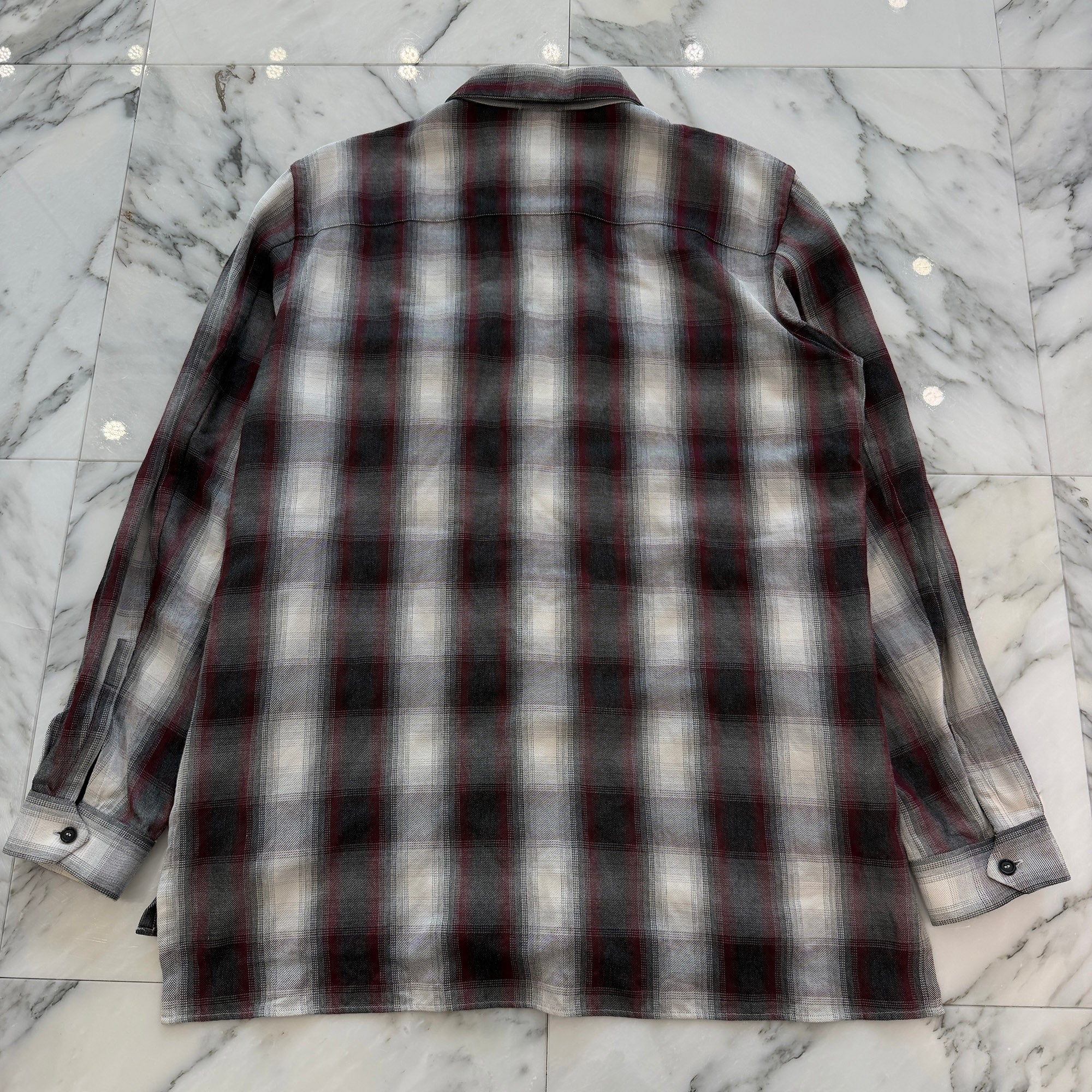 LOEWE 2020AW Eln Patchwork Check Over Shirt H2199490CG Size S ロエベ Eln パッチワークチェック オーバーシャツ サイズS