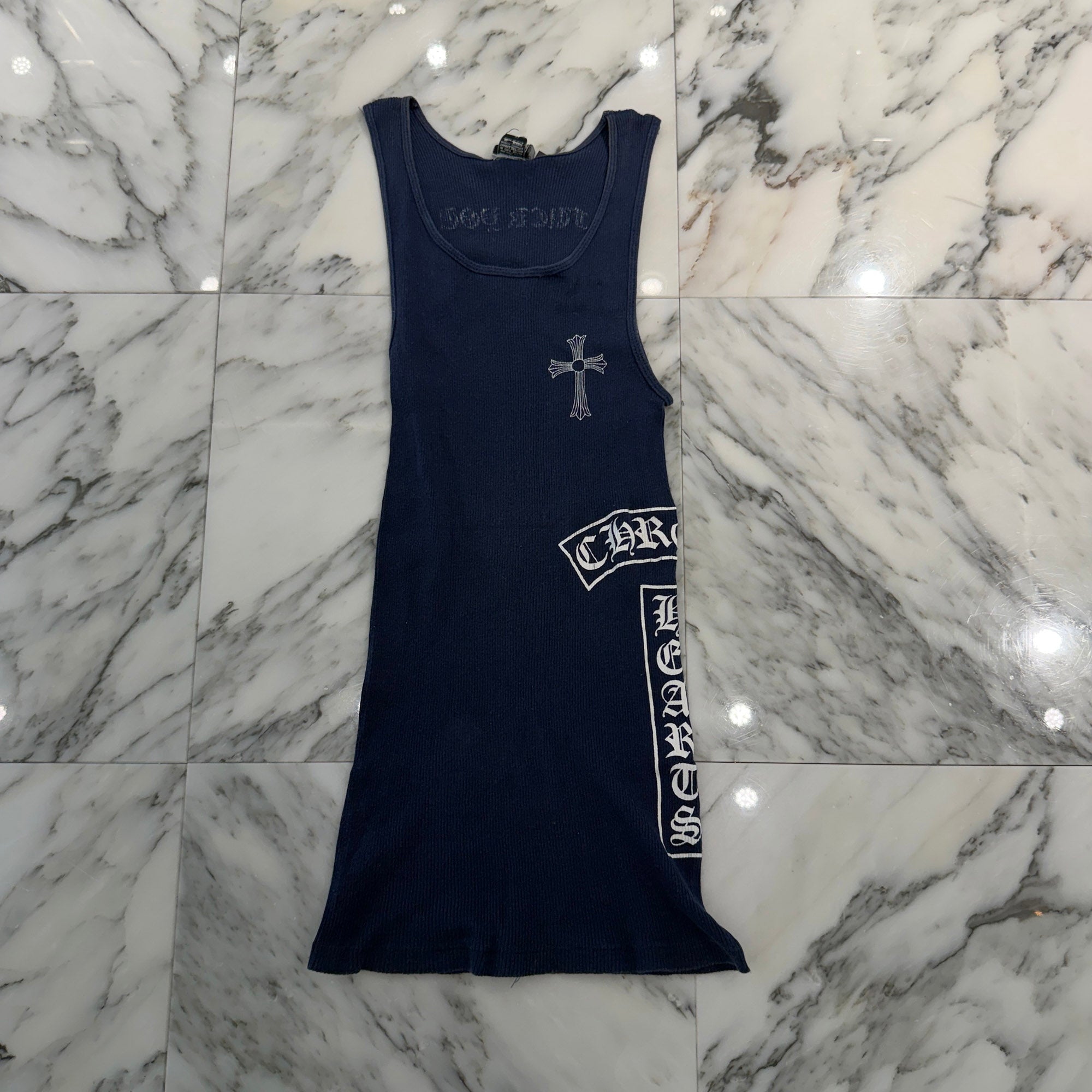 CHROME HEARTS CH Cross Side Vertical Logo Fuck You Tank Top Size M クロムハーツ CHクロス サイド ヴァーティカルロゴ ファックユー タンクトップ サイズM