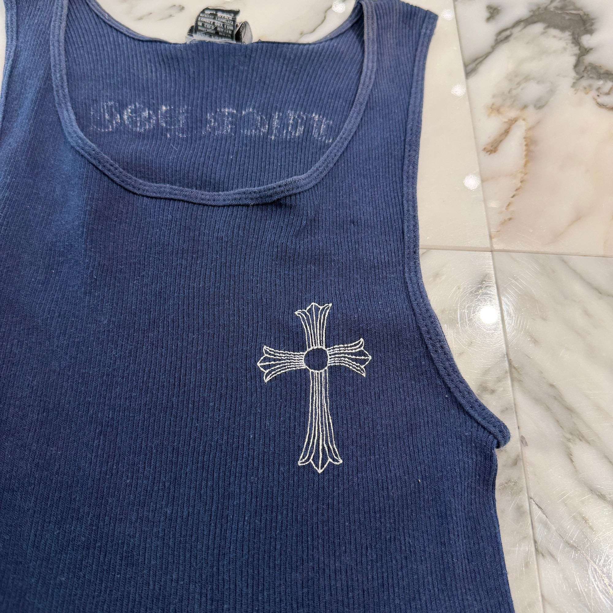 CHROME HEARTS CH Cross Side Vertical Logo Fuck You Tank Top Size M クロムハーツ CHクロス サイド ヴァーティカルロゴ ファックユー タンクトップ サイズM