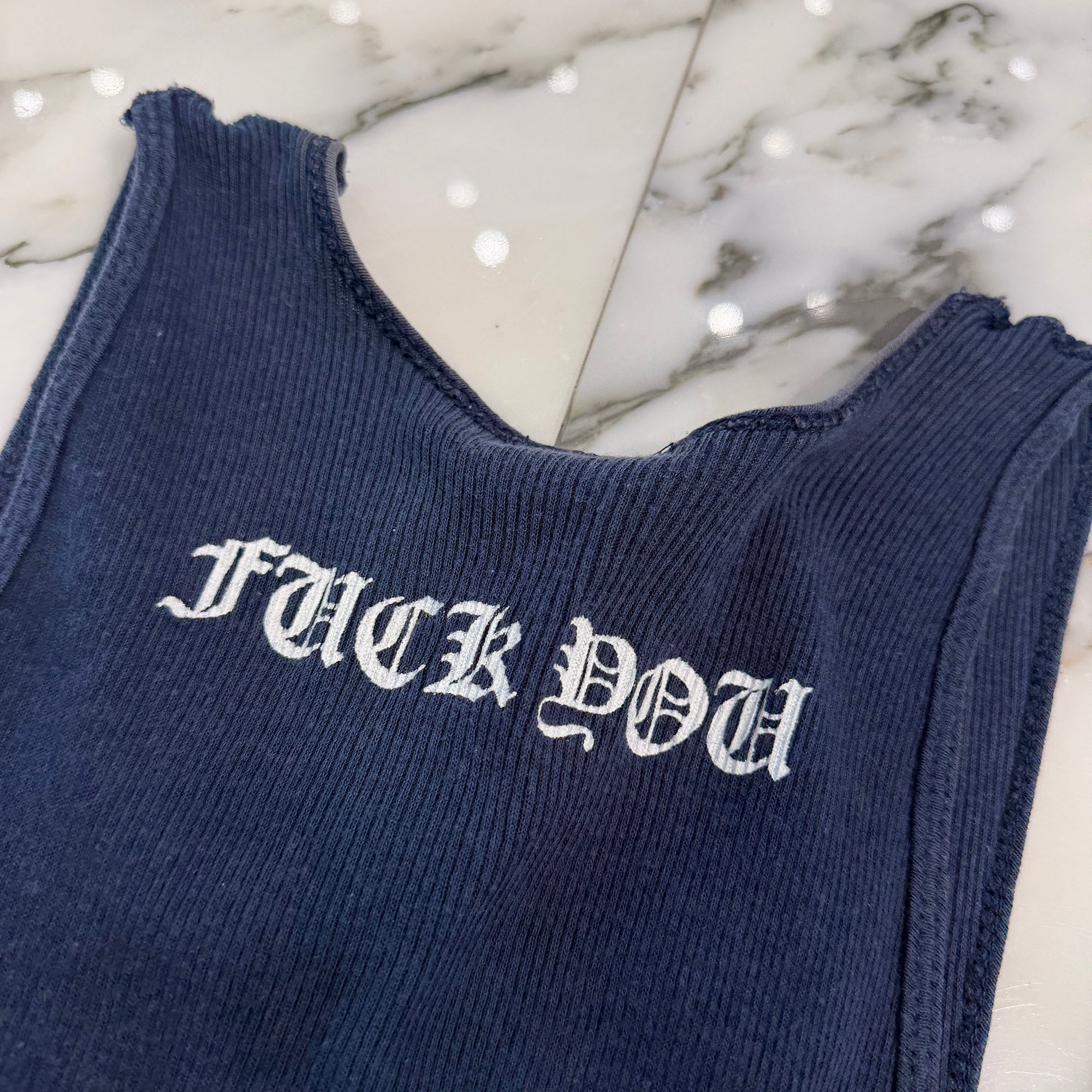 CHROME HEARTS CH Cross Side Vertical Logo Fuck You Tank Top Size M クロムハーツ CHクロス サイド ヴァーティカルロゴ ファックユー タンクトップ サイズM
