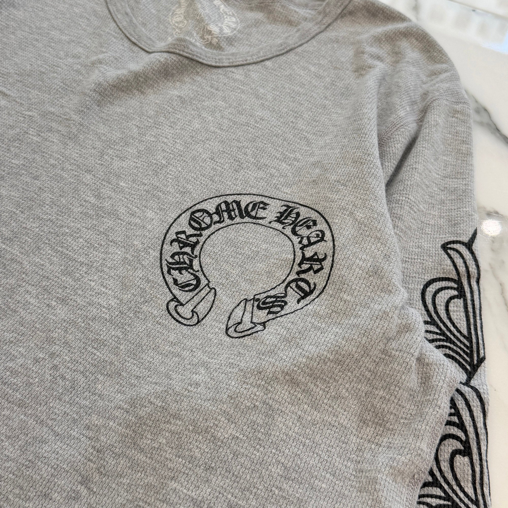 CHROME HEARTS 2025SS Floral Cross Horseshoe Thermal Long Sleeve Tee Size XL クロムハーツ フローラルクロス ホースシュー サーマル ロングスリーブ Tシャツ サイズXL