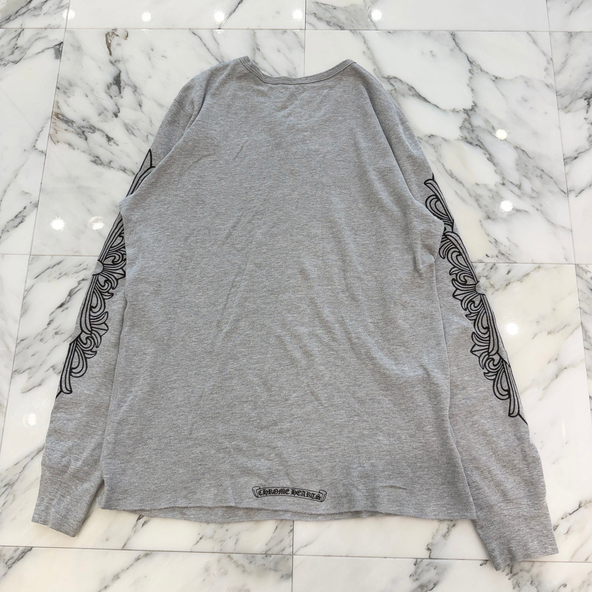 CHROME HEARTS 2025SS Floral Cross Horseshoe Thermal Long Sleeve Tee Size XL クロムハーツ フローラルクロス ホースシュー サーマル ロングスリーブ Tシャツ サイズXL