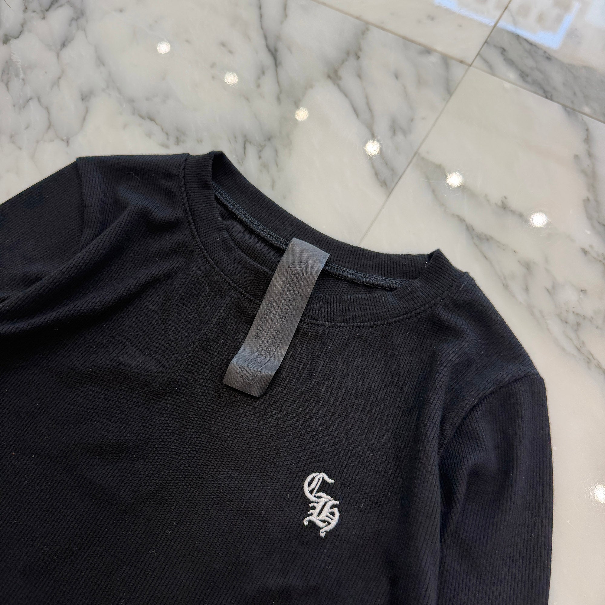 CHROME HEARTS Y NOT CH Plus Embroidery Rayon Long Sleeve Tee Size Size XS クロムハーツ ワイノット CHプラス刺繍 レーヨン ロングスリーブTシャツ サイズXS